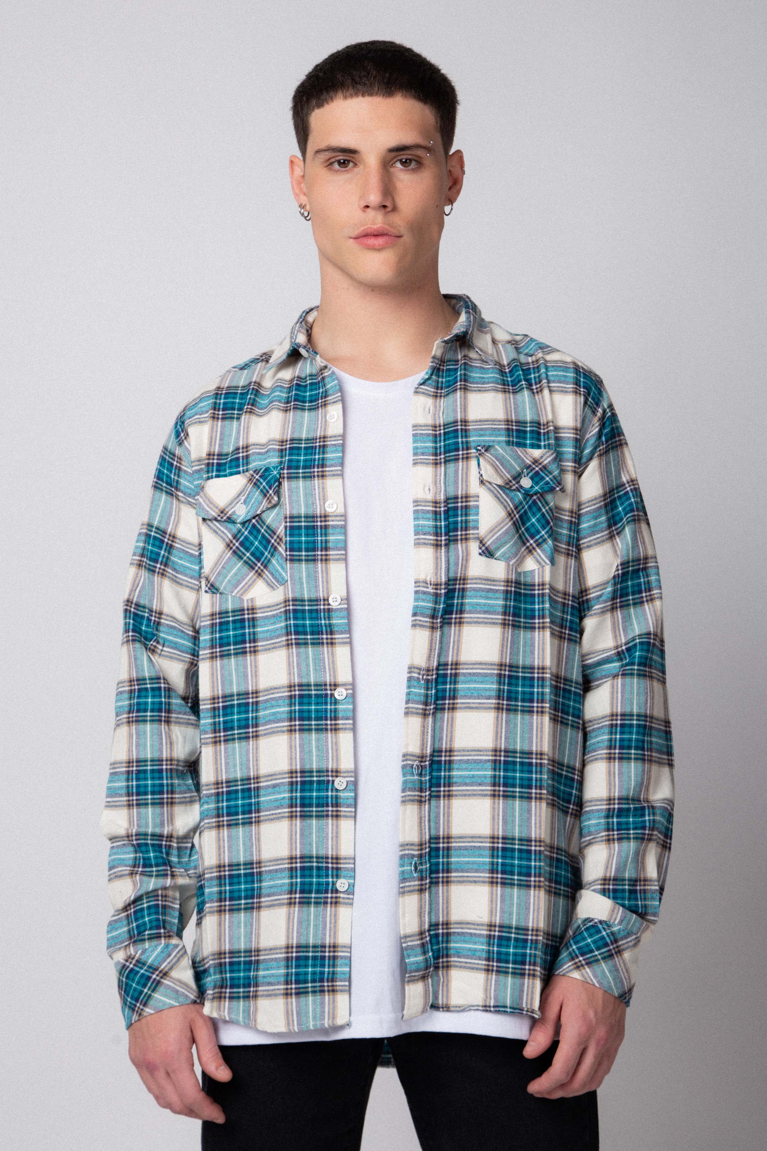 Camisa Holland Turquesa Cuadrille