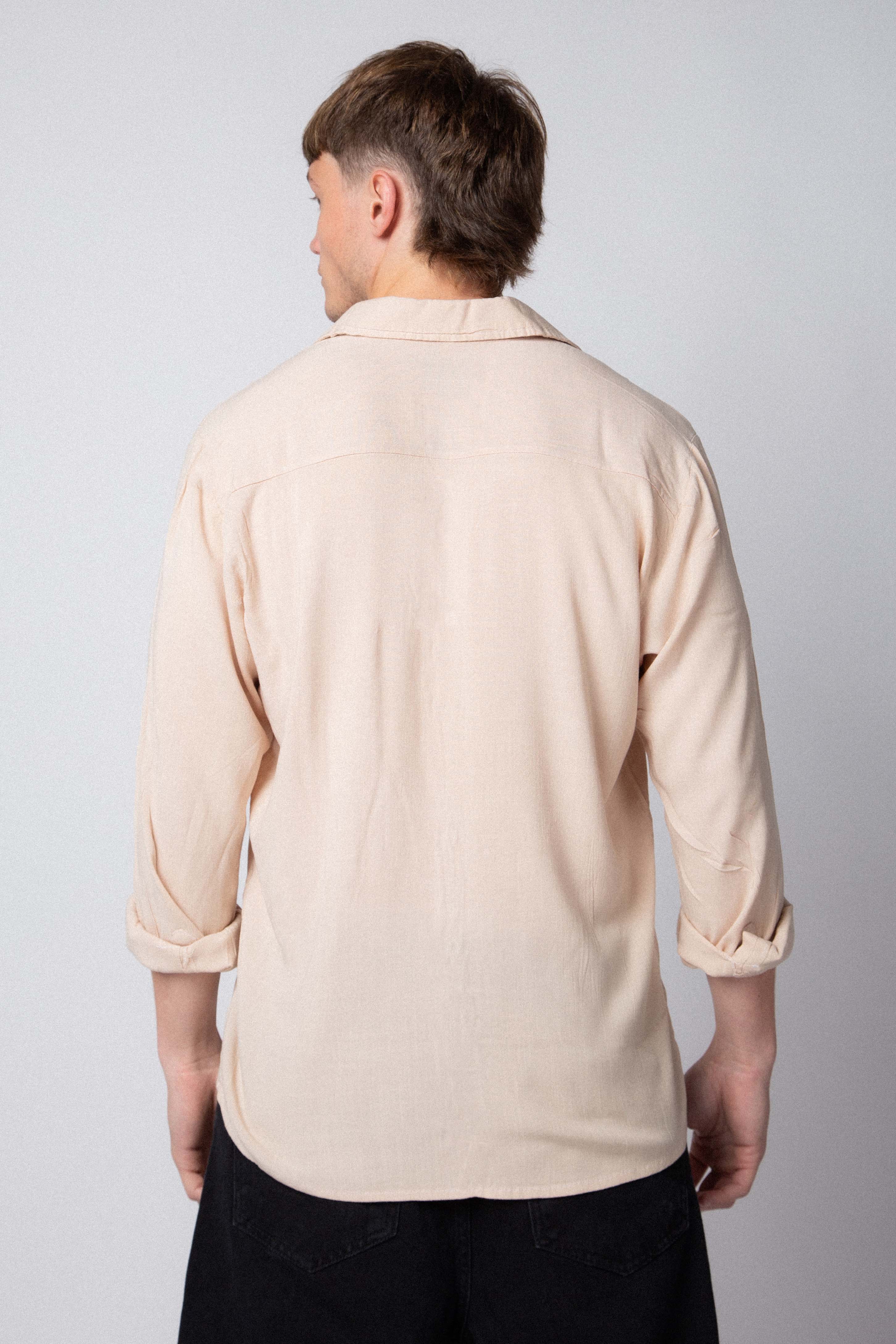 Camisa Manga Larga Lino Beige