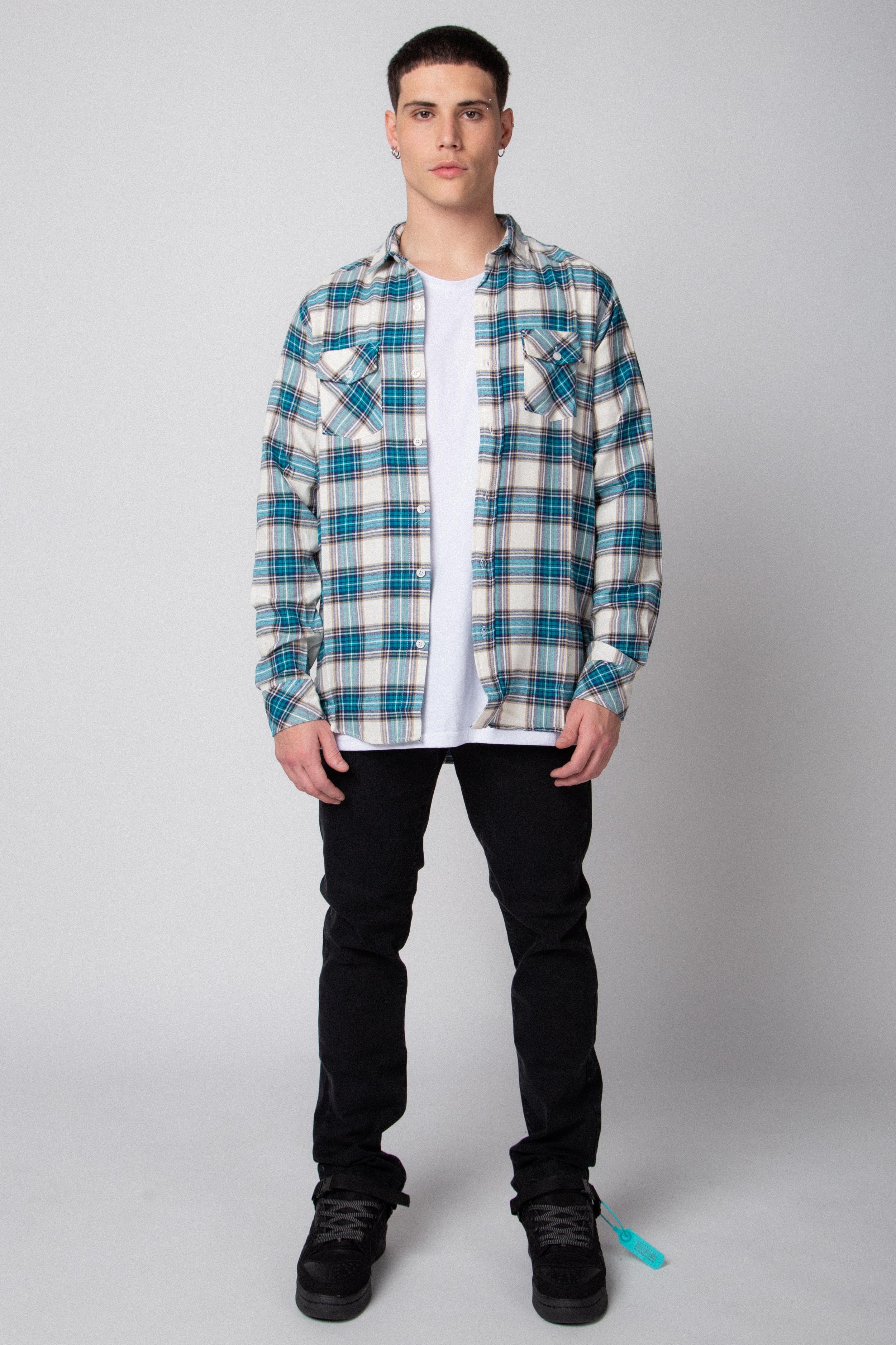 Camisa Holland Turquesa Cuadrille