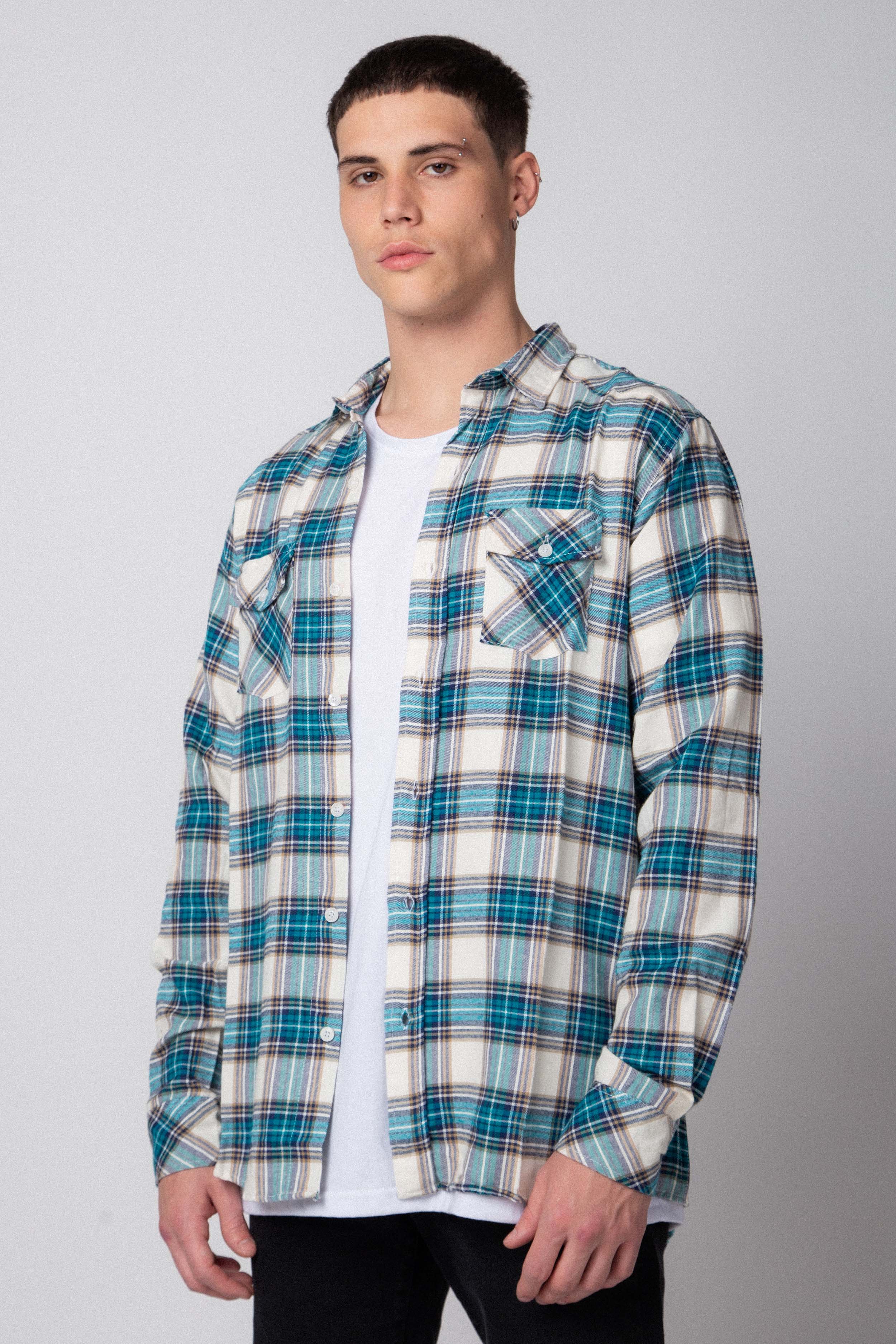 Camisa Holland Turquesa Cuadrille
