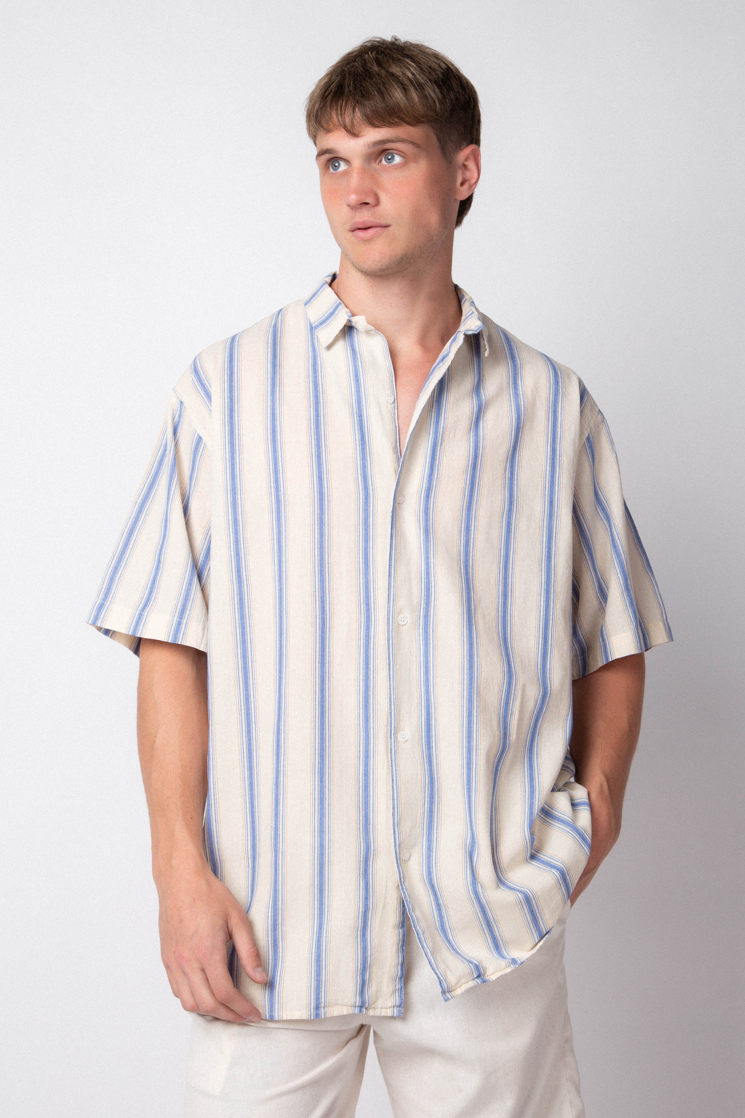 Camisa Manga Corta Noren Azul