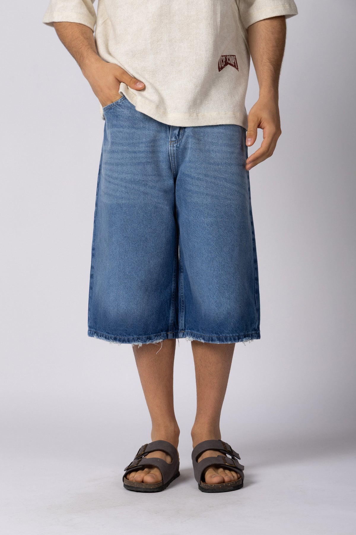Bermuda Jean Baggy Draw Azul