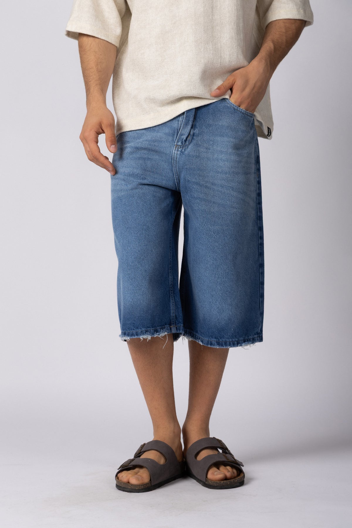Bermuda Jean Baggy Draw Azul