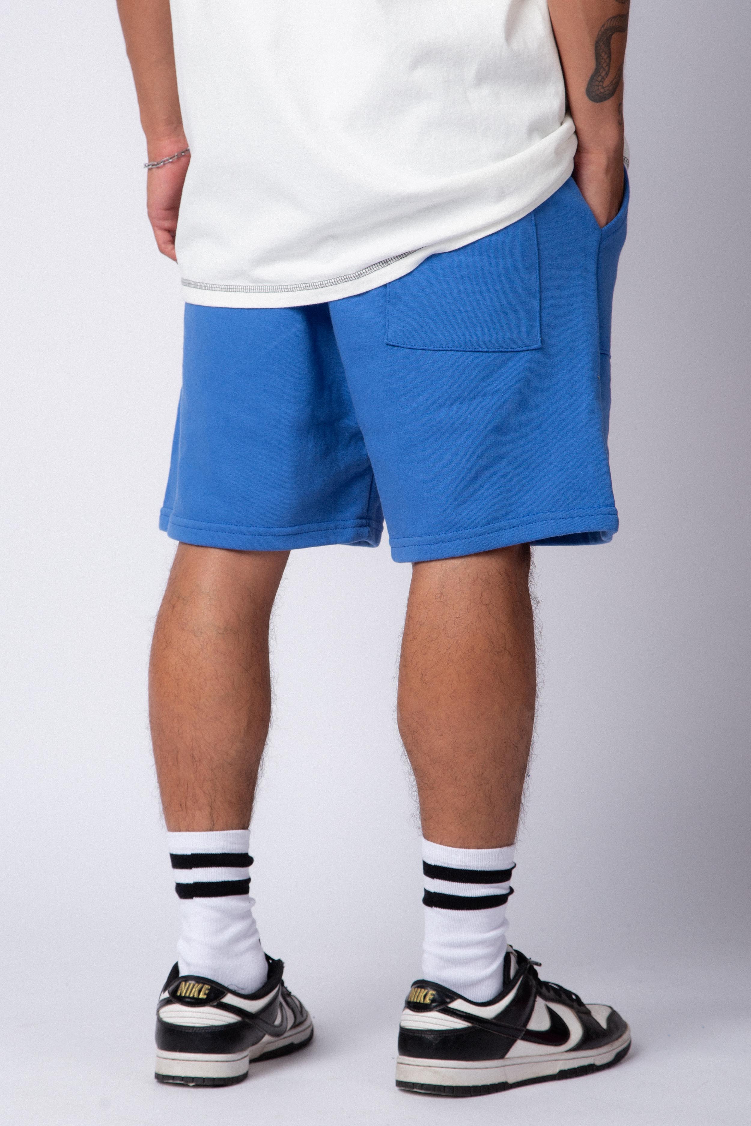 Bermuda Algodon Maria Cuadros Azul