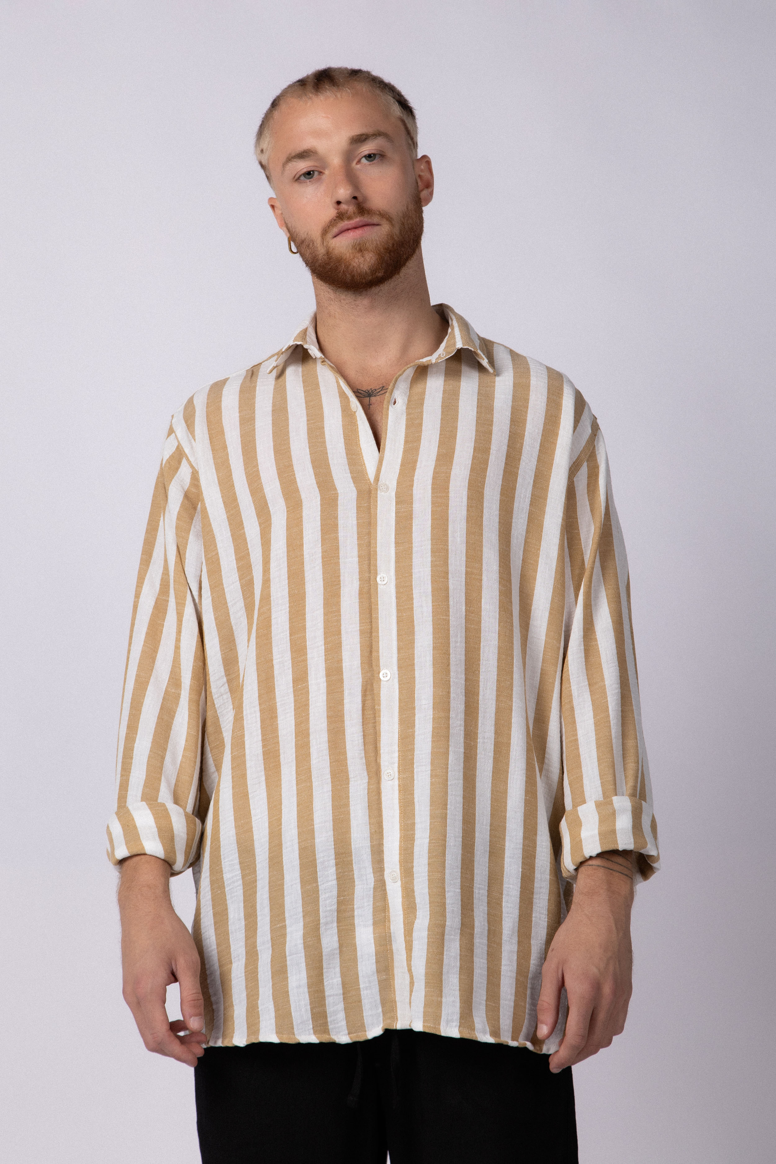 Camisa Manga Larga Lino Dram Beige