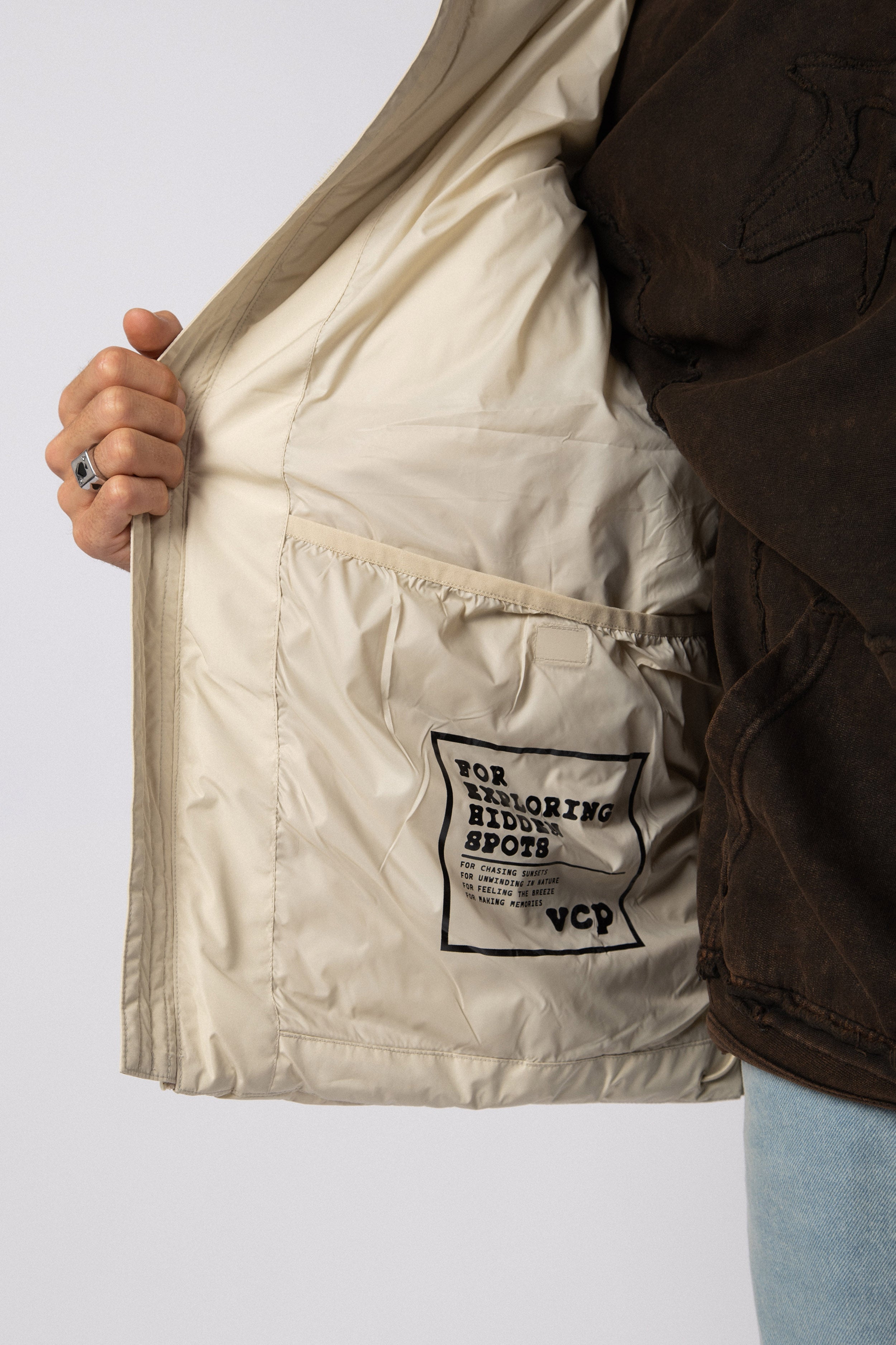 Campera Puffer Cronos Beige