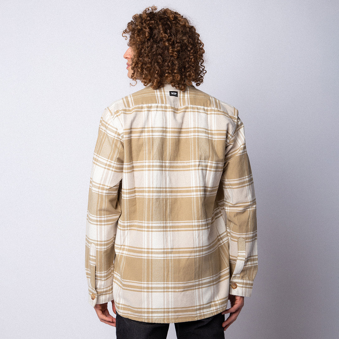Camisaco Cipres Beige Cuadrille