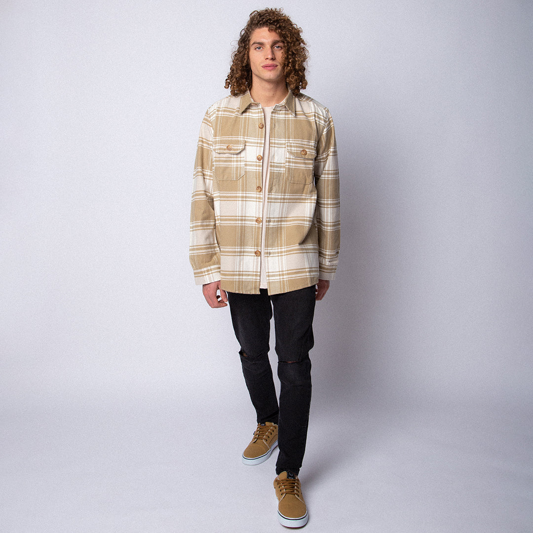 Camisaco Cipres Beige Cuadrille
