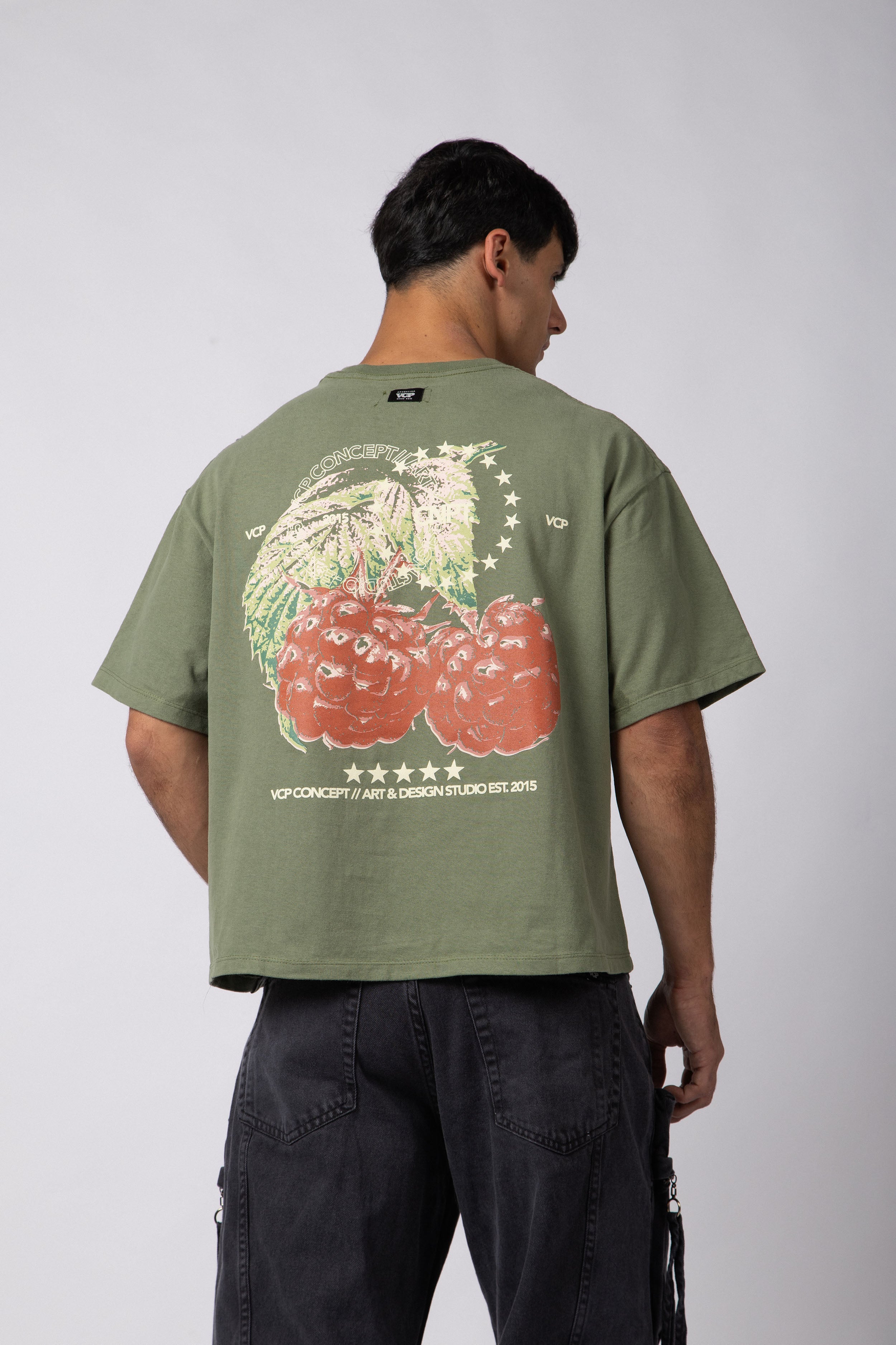 Remera Boxy Berry Militar