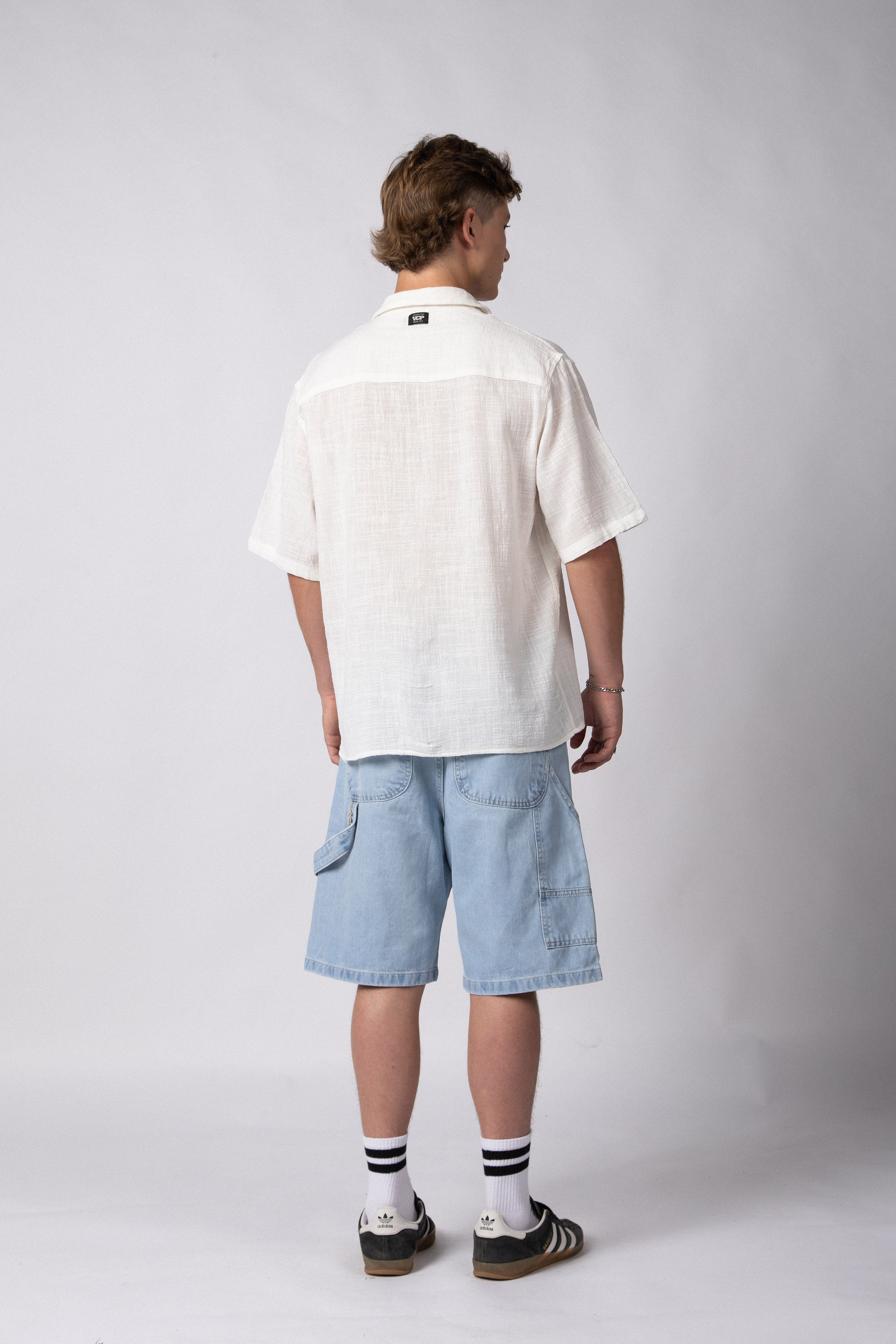 Camisa Manga Corta Lino Kara Blanca