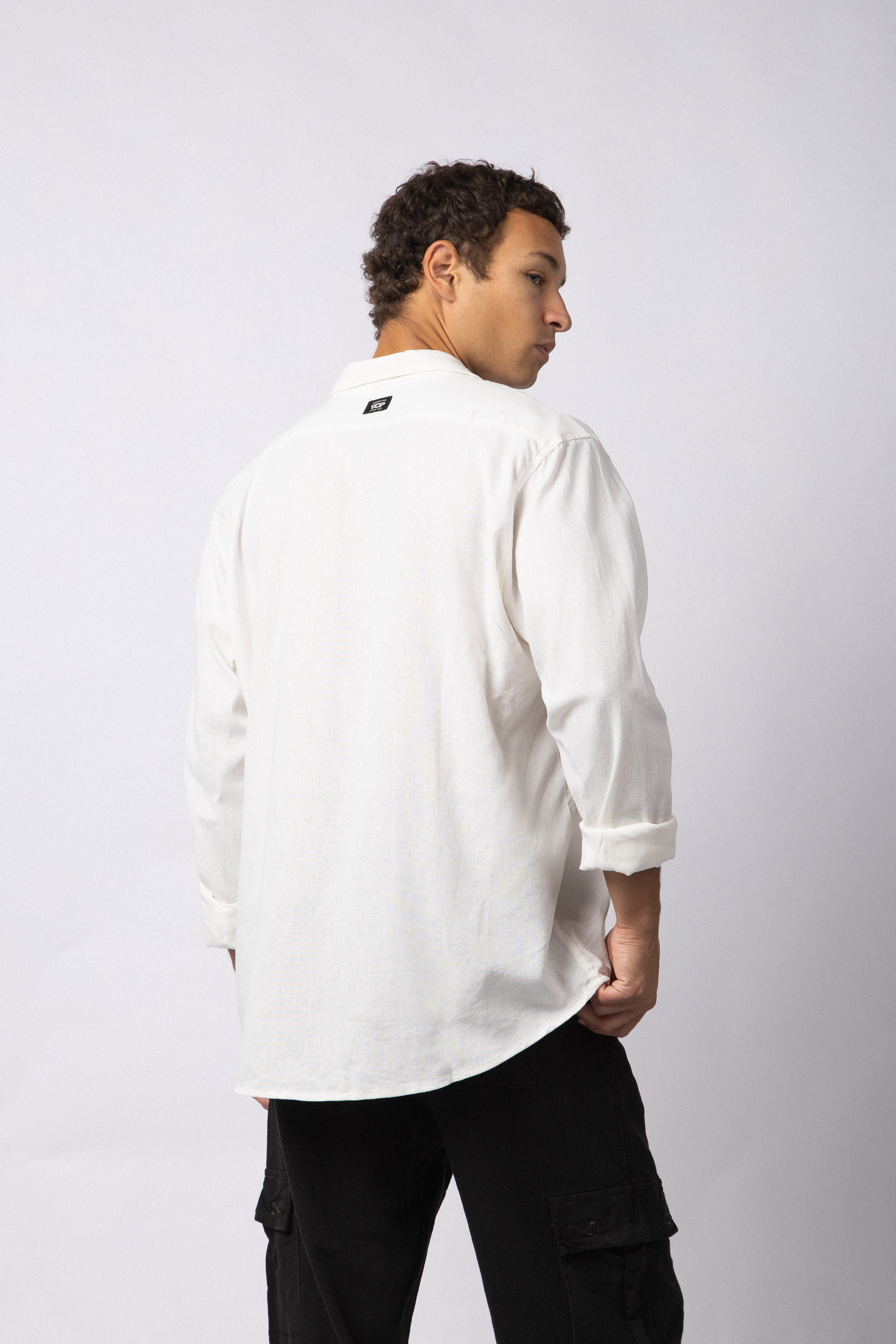 Camisa Manga Larga Lino Raze Blanca