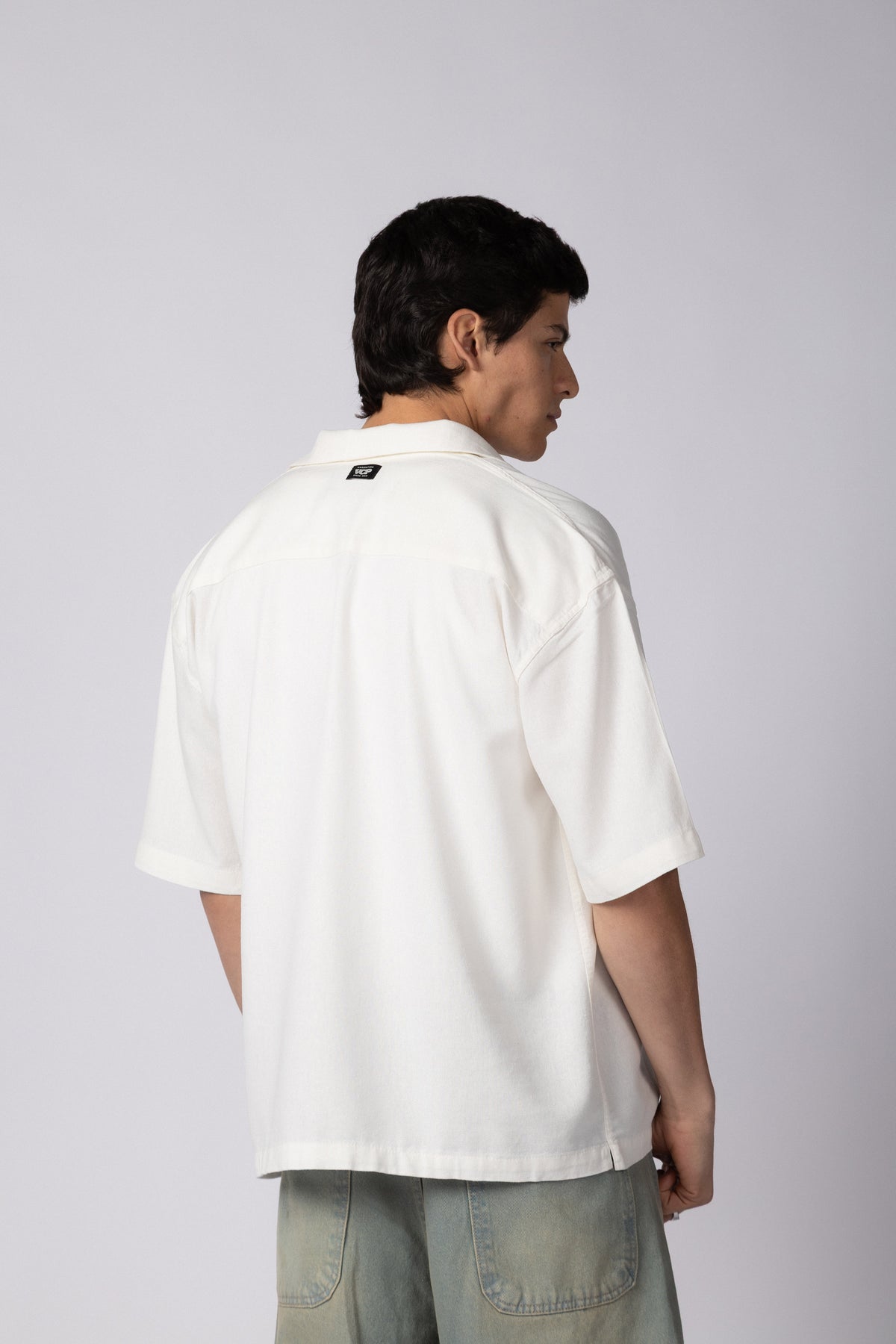 Camisa Manga Corta Lino Rukan Blanca