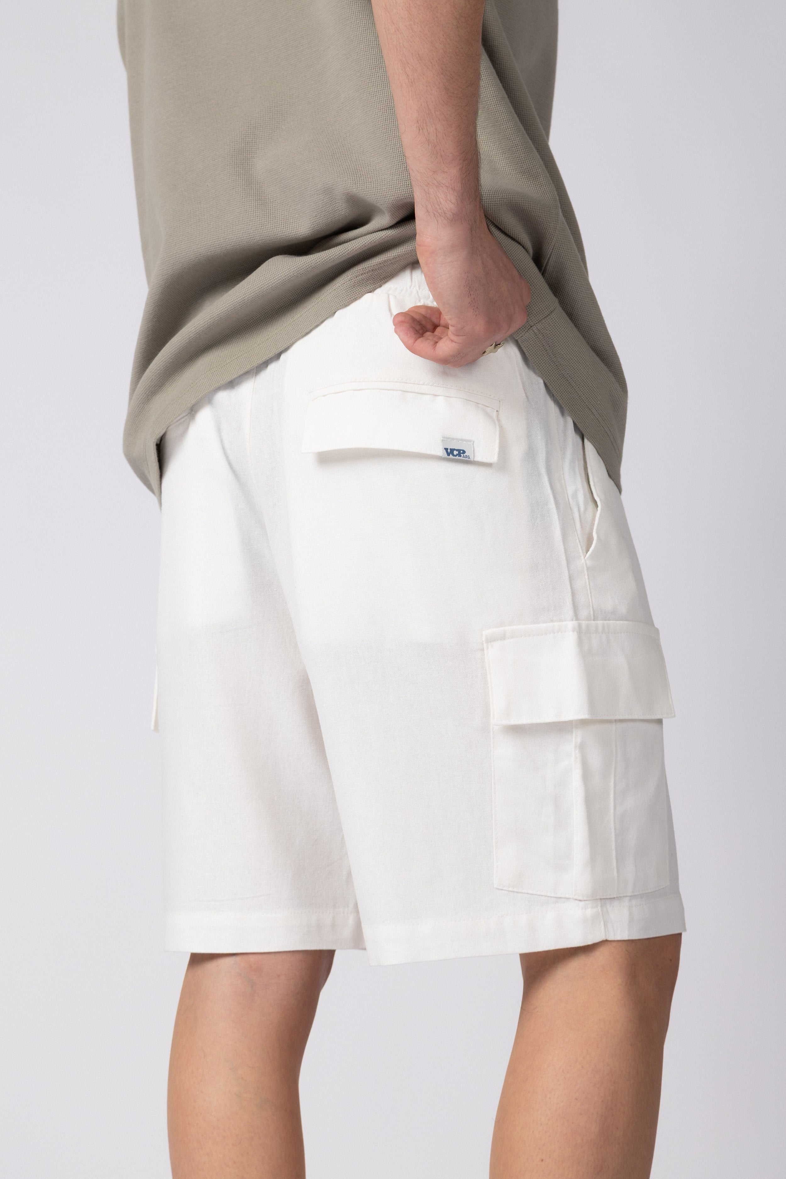 Bermuda Lino Cargo Zuma Blanca