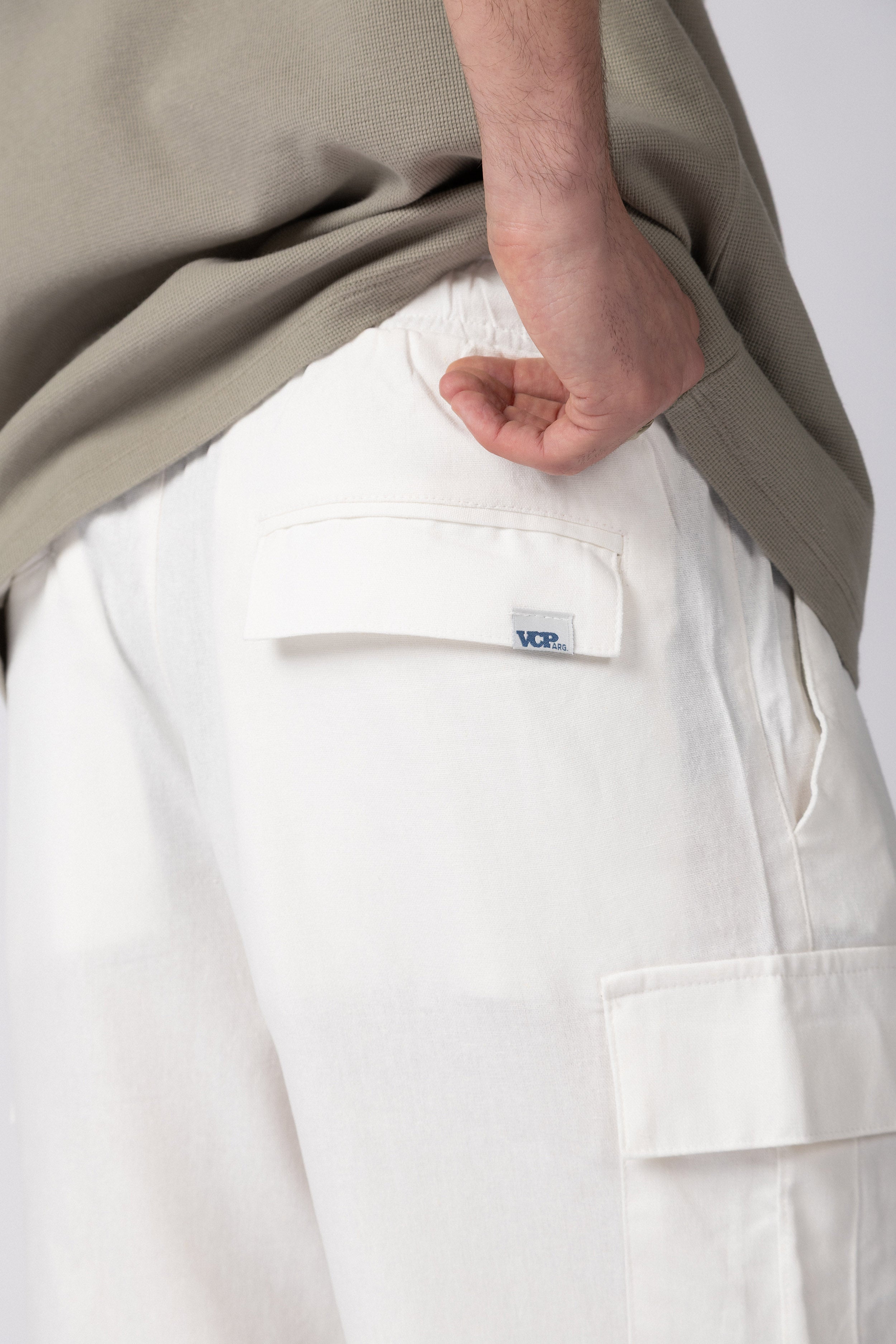 Bermuda Lino Cargo Zuma Blanca