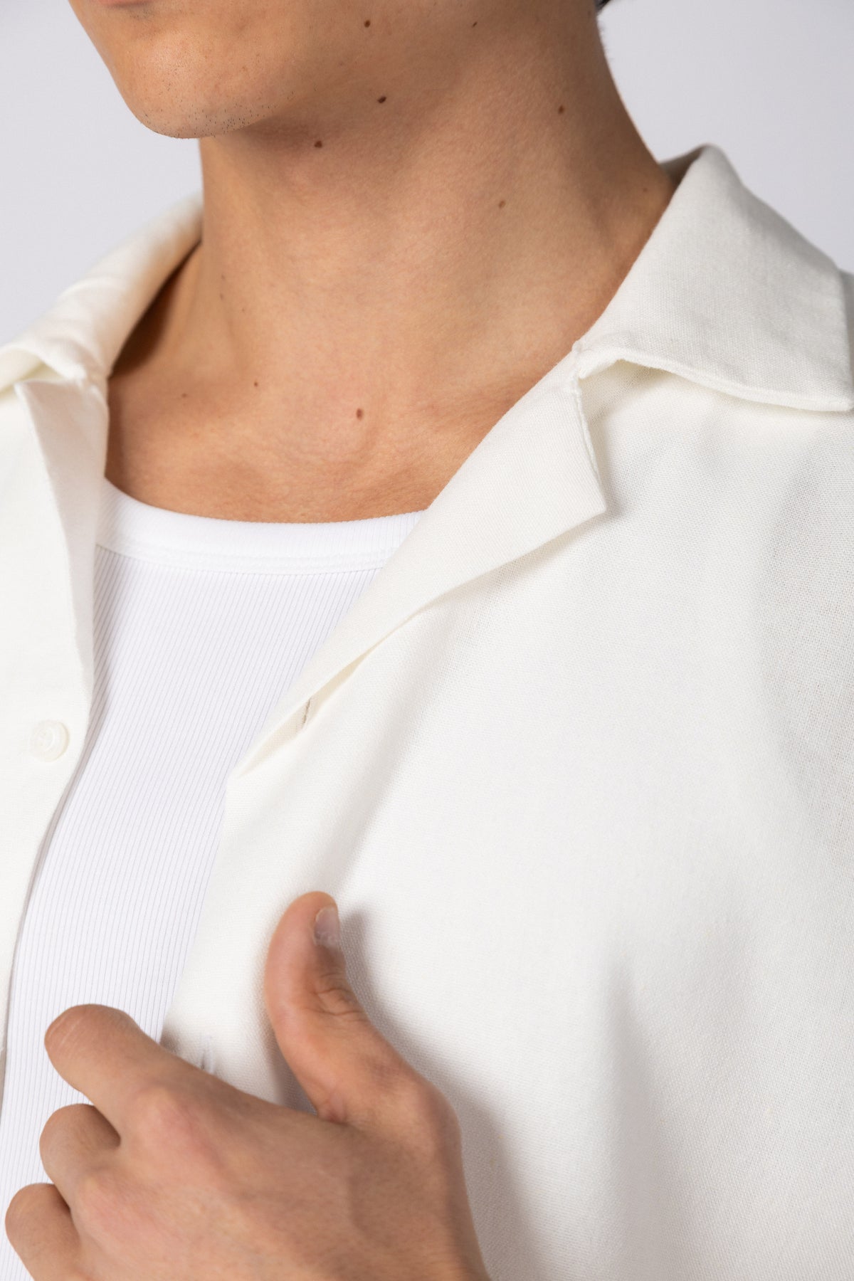 Camisa Manga Corta Lino Rukan Blanca