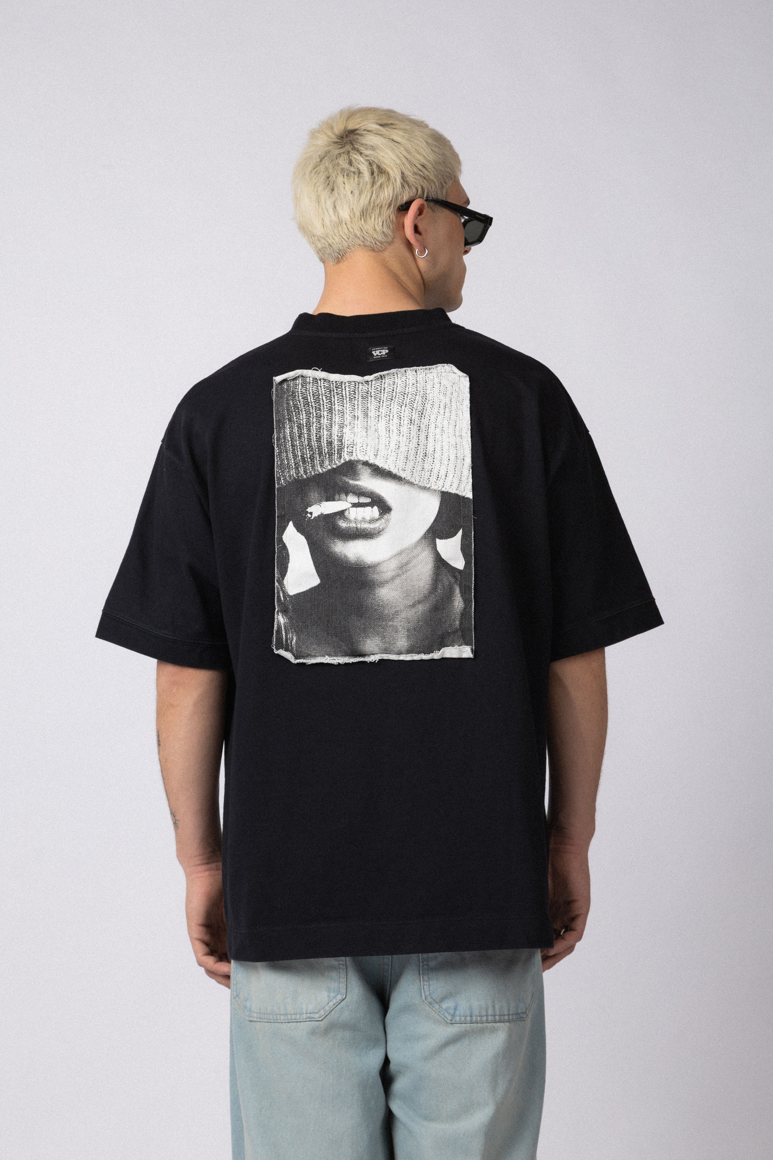 Remera Over GR Burn Negra