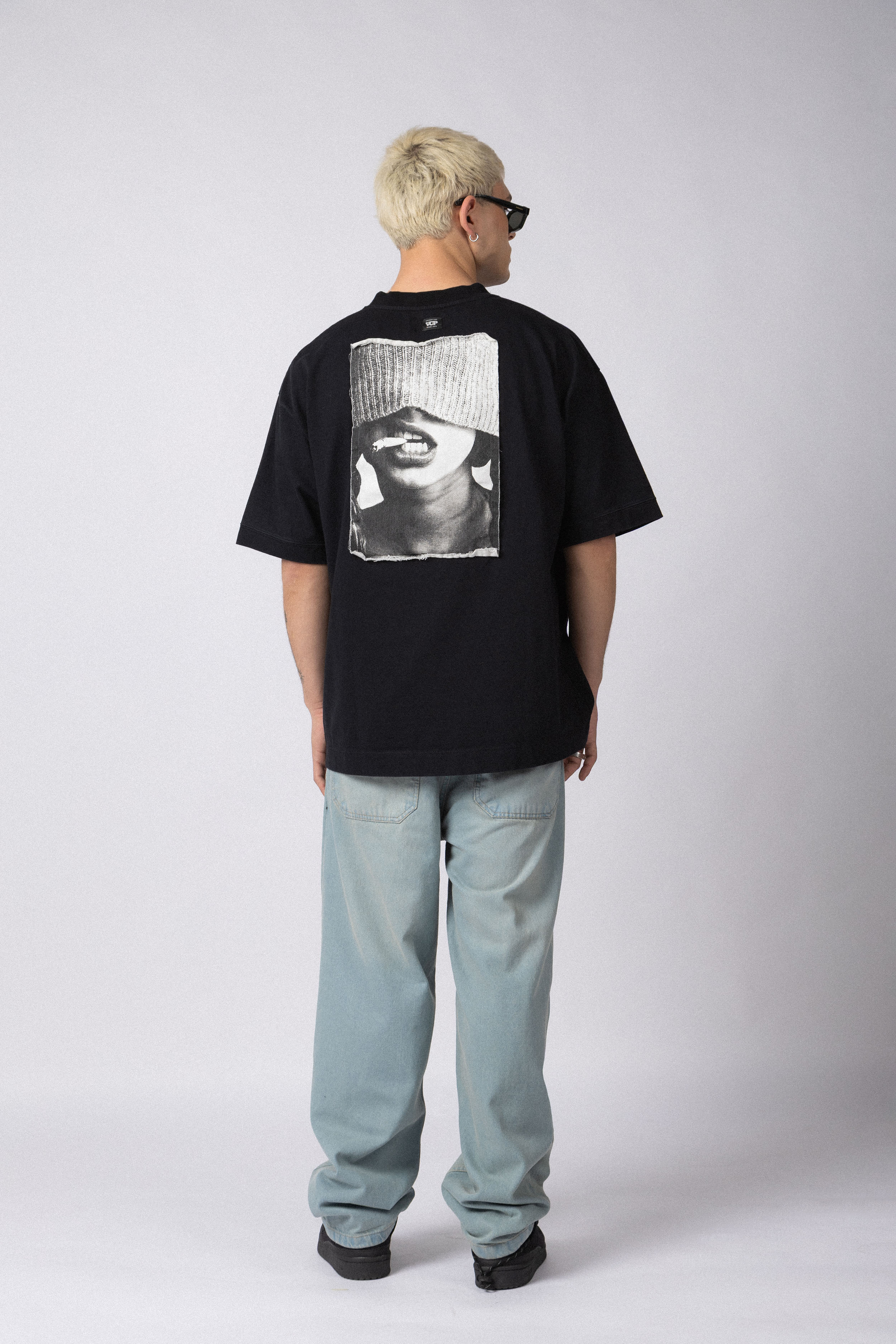 Remera Over GR Burn Negra