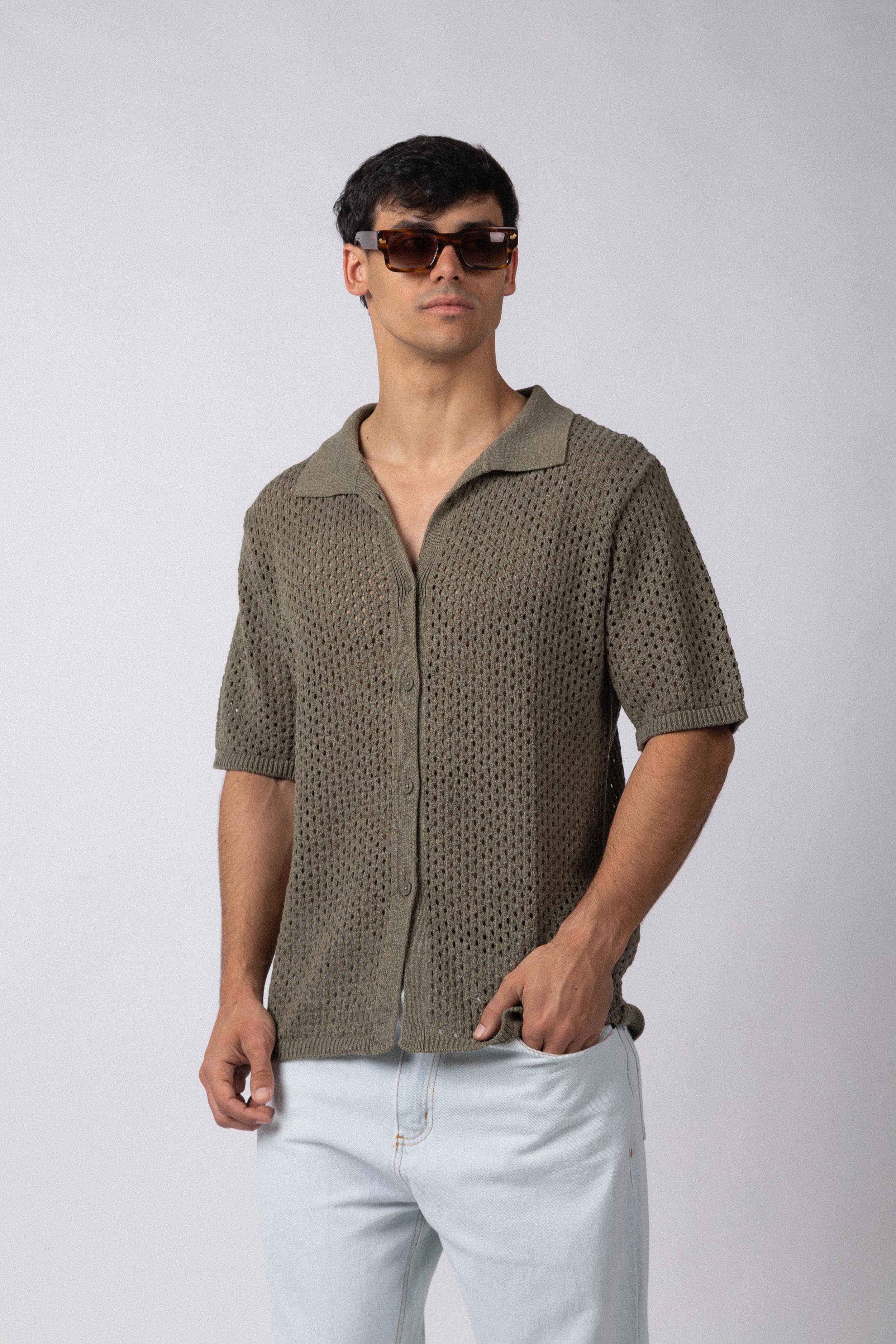 Camisa Manga Corta Tejida Lumen Militar