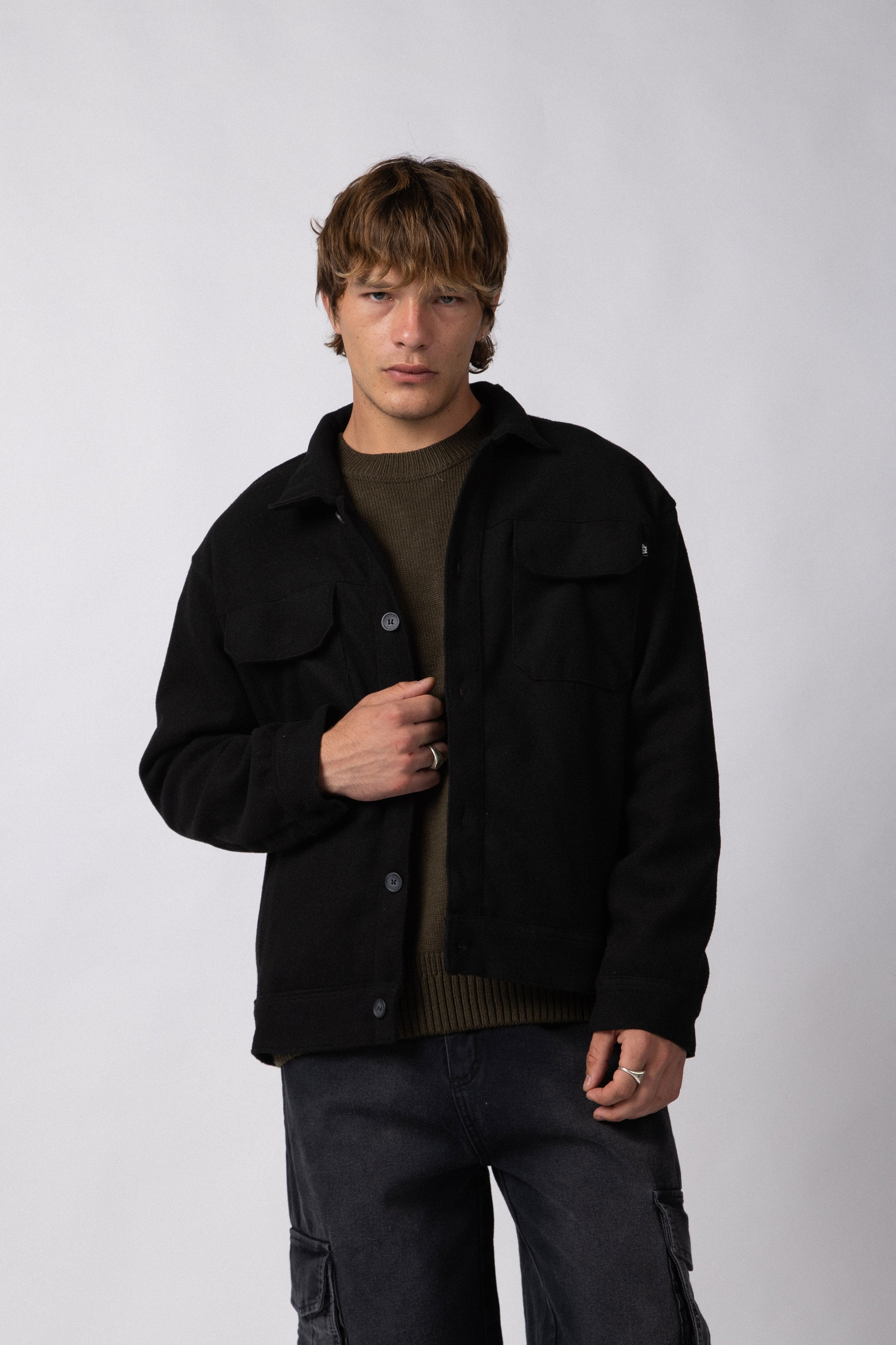 Coat Duffel Negro