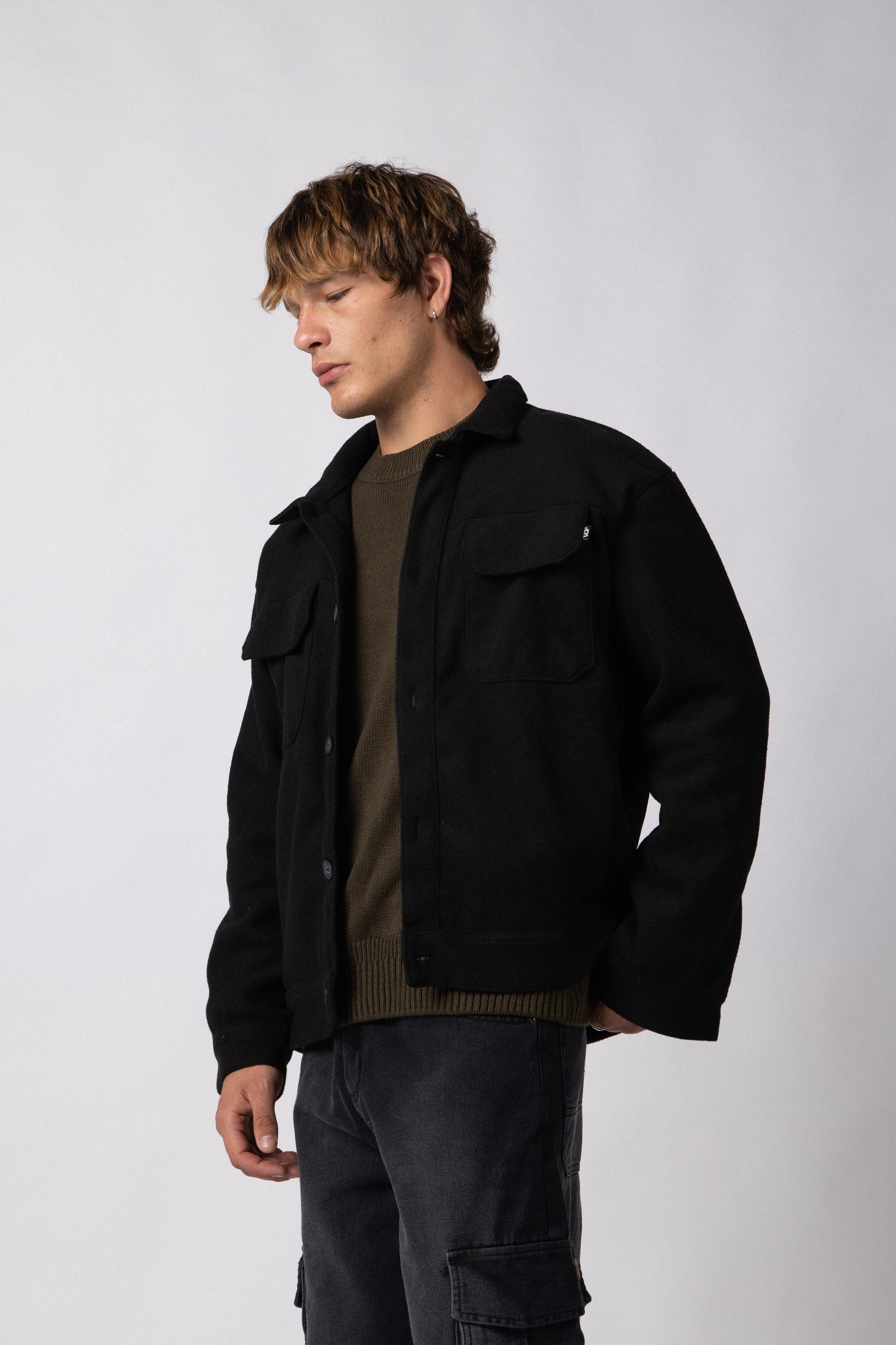 Coat Duffel Negro