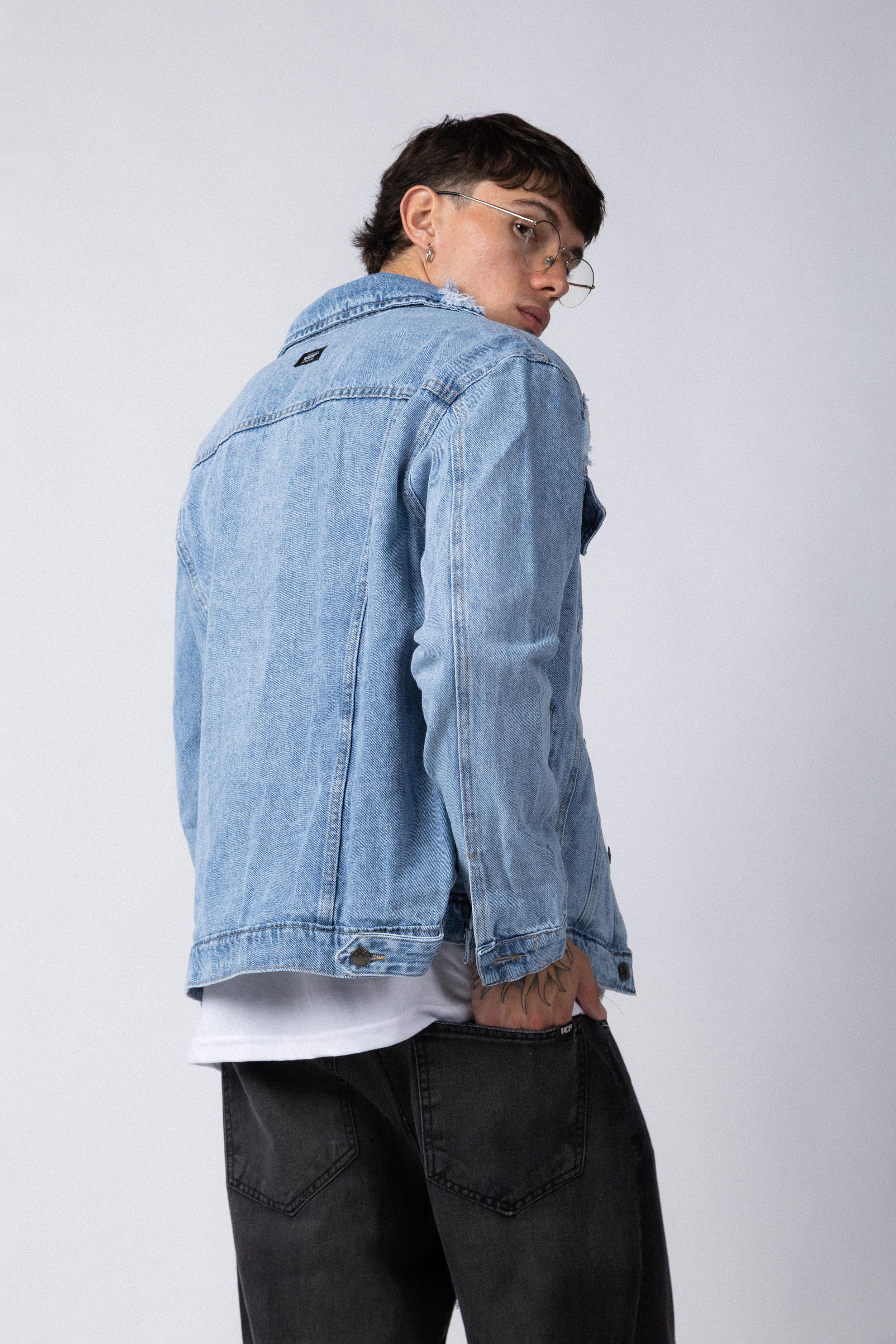 Campera Jean Cowens Tears Celeste