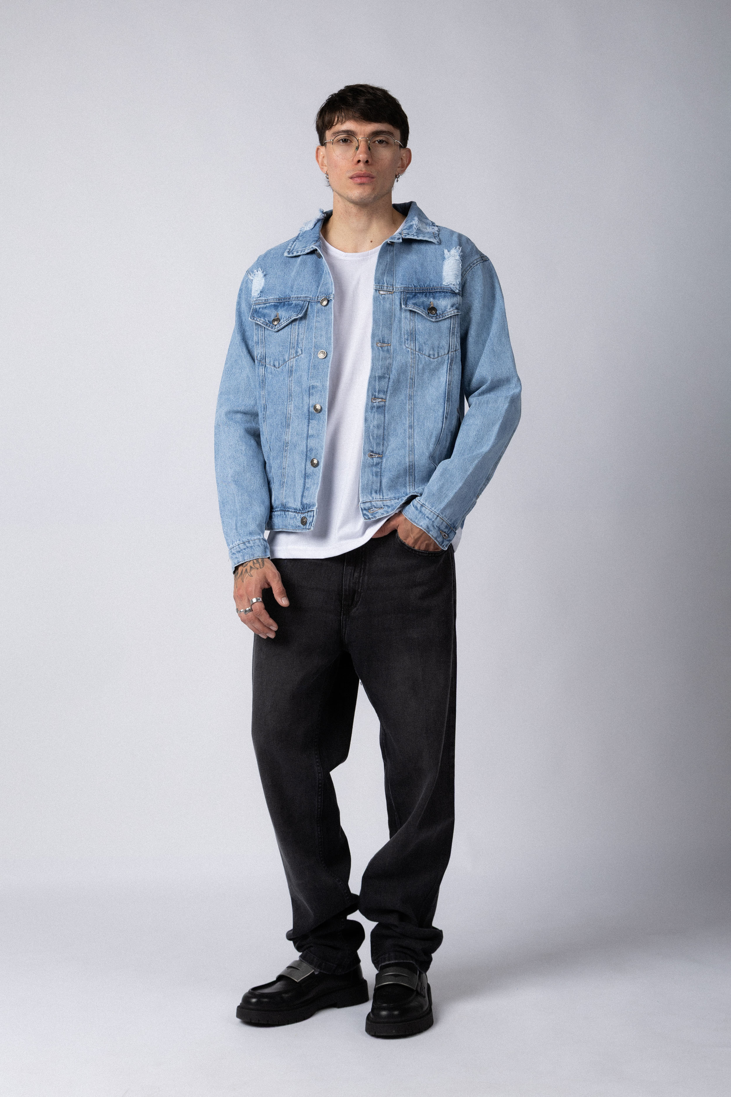 Campera Jean Cowens Tears Celeste