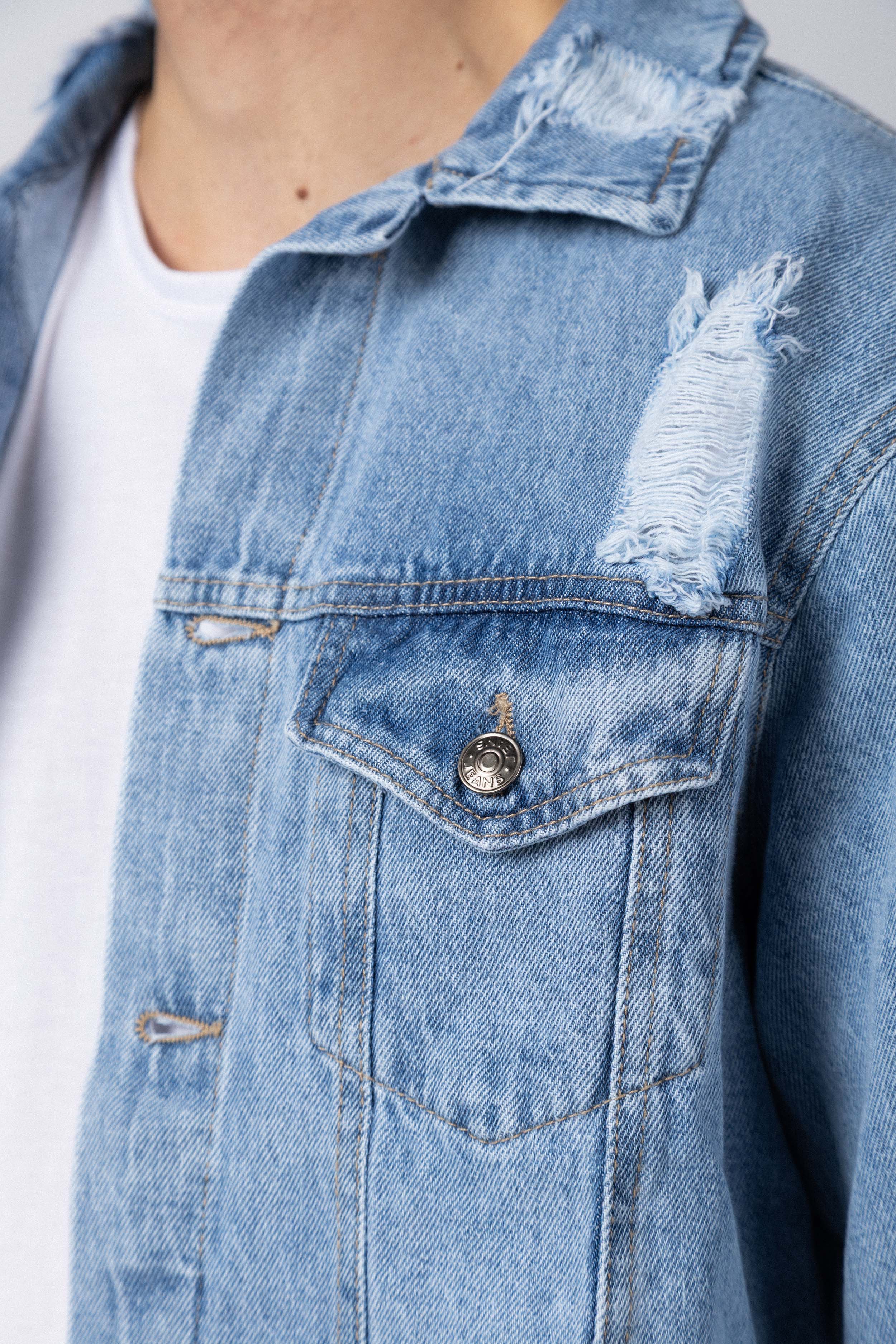 Campera Jean Cowens Tears Celeste