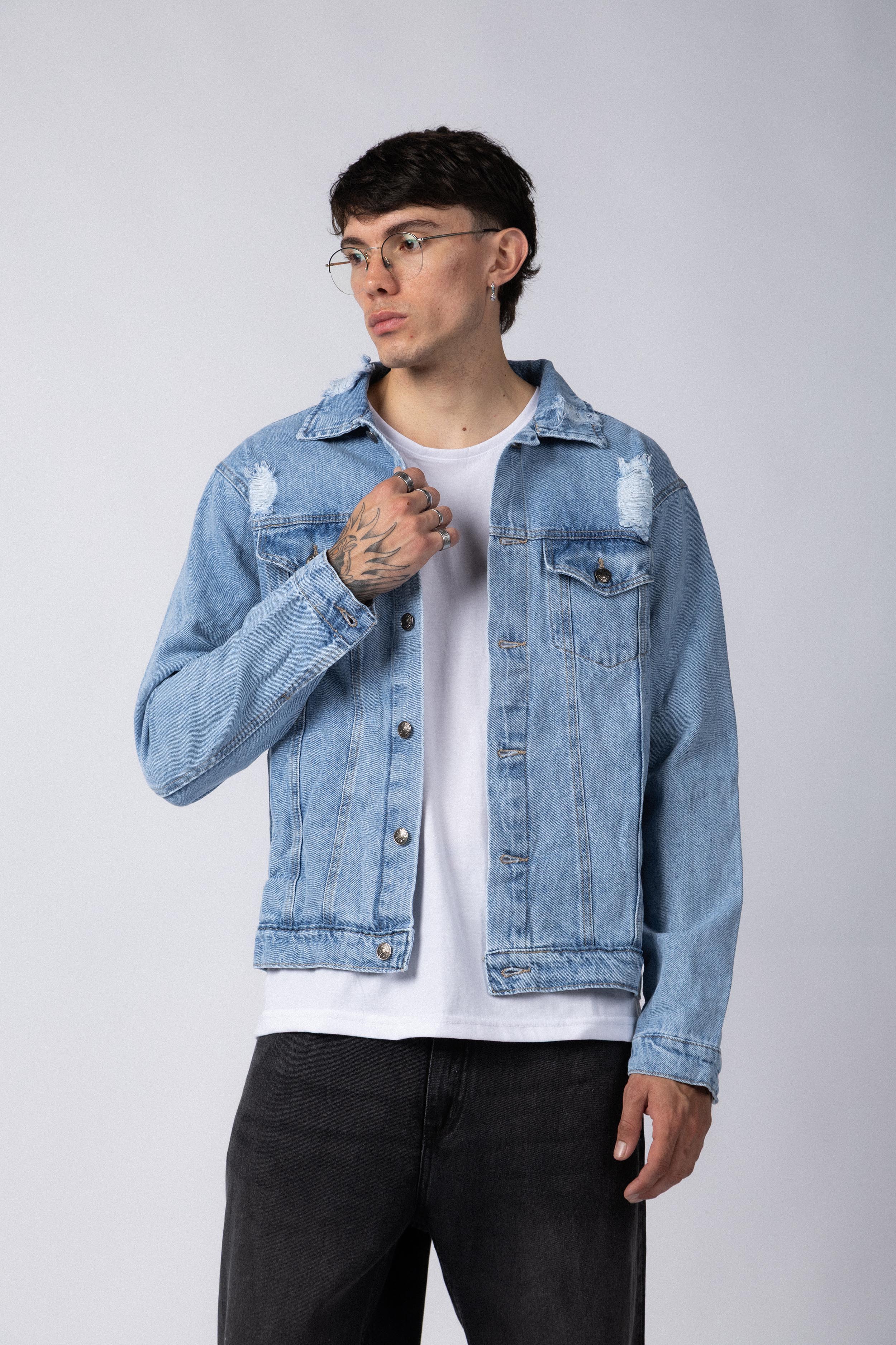 Campera Jean Cowens Tears Celeste