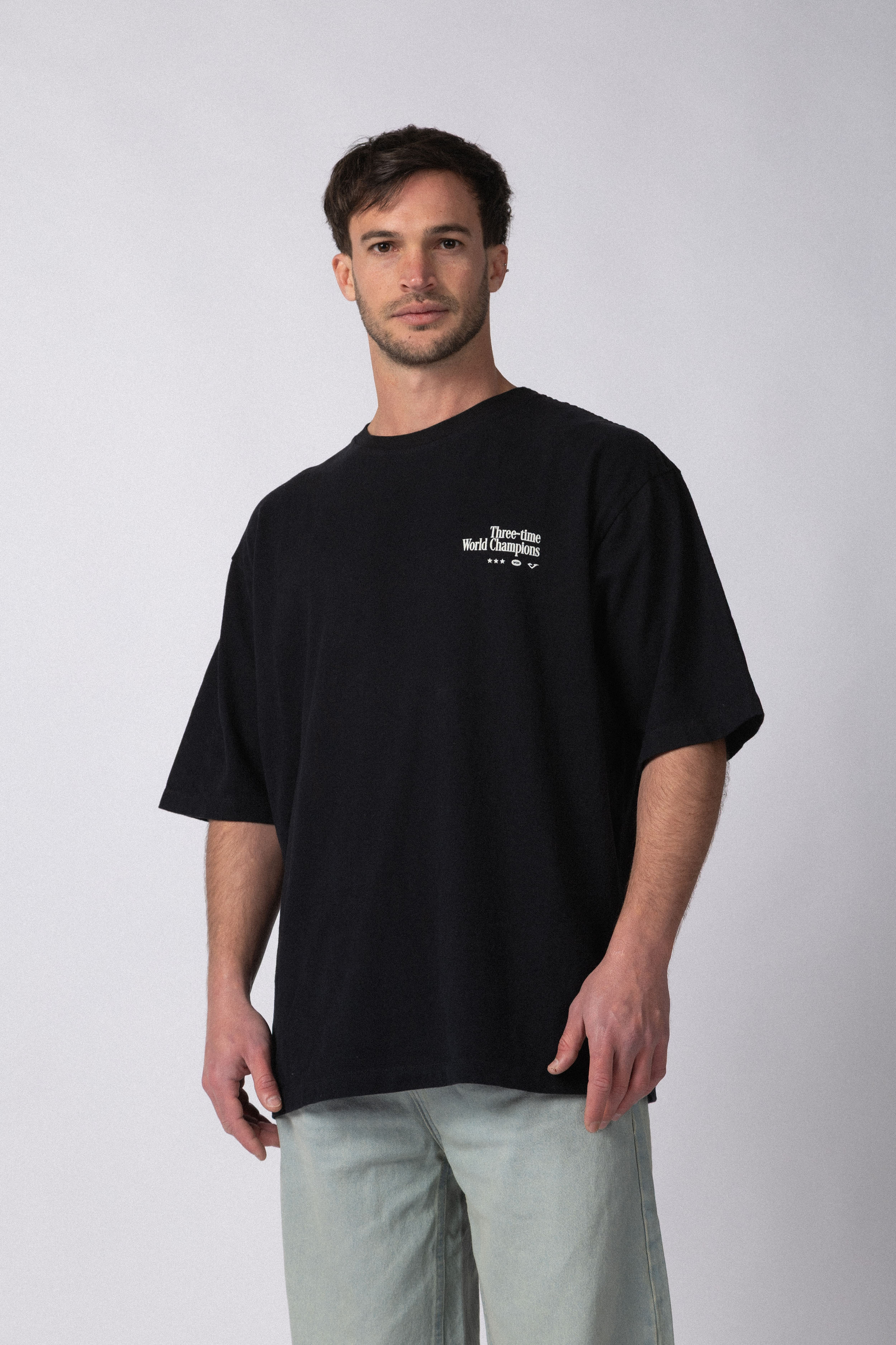 Remera Over Rhy Champ Negra