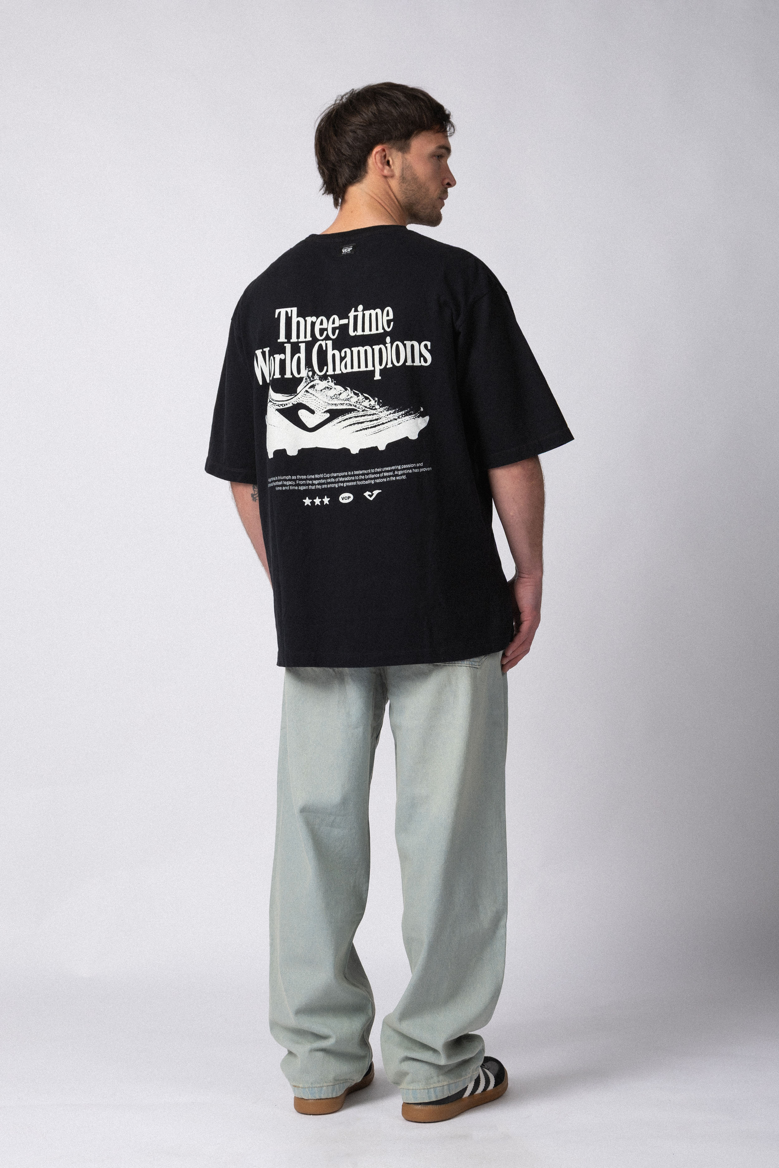Remera Over Rhy Champ Negra