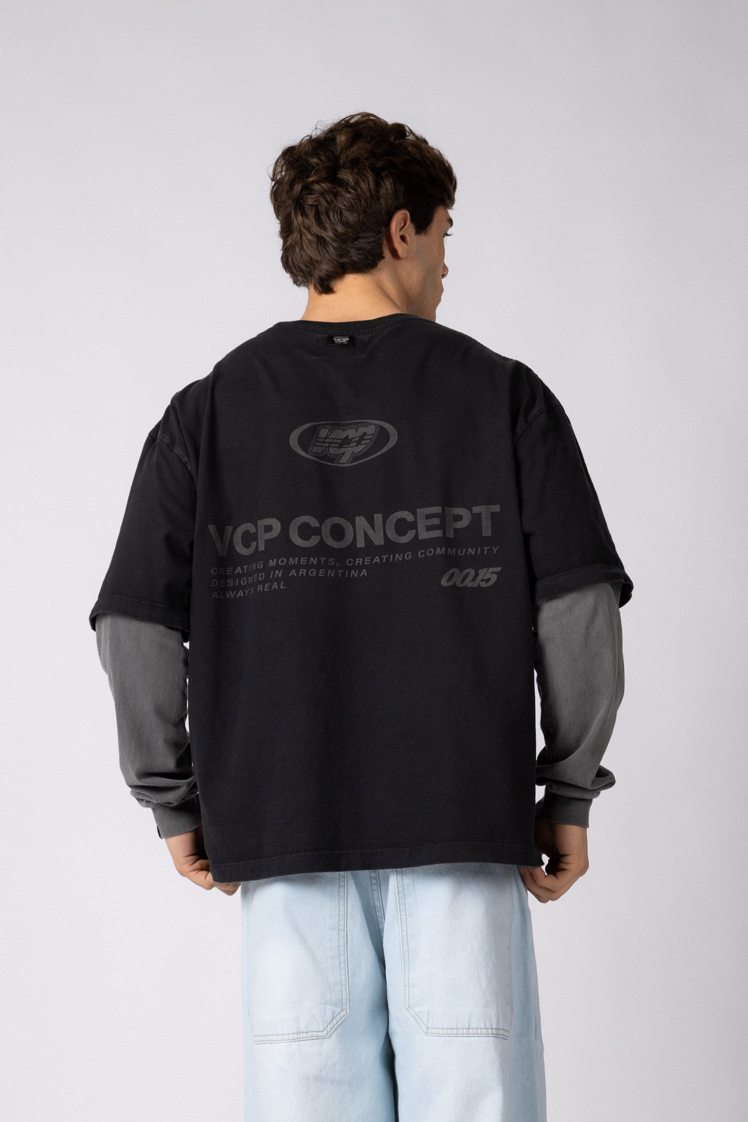 Remera Manga Larga DBLE Create Gris