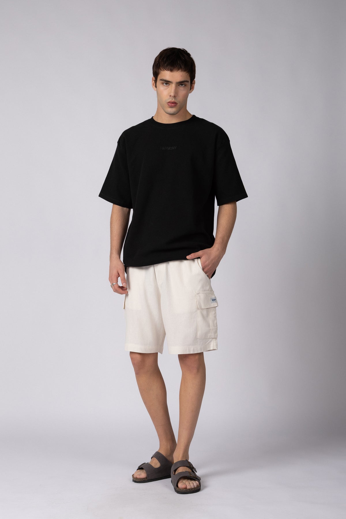 Bermuda Lino Cargo Zuma Crudo