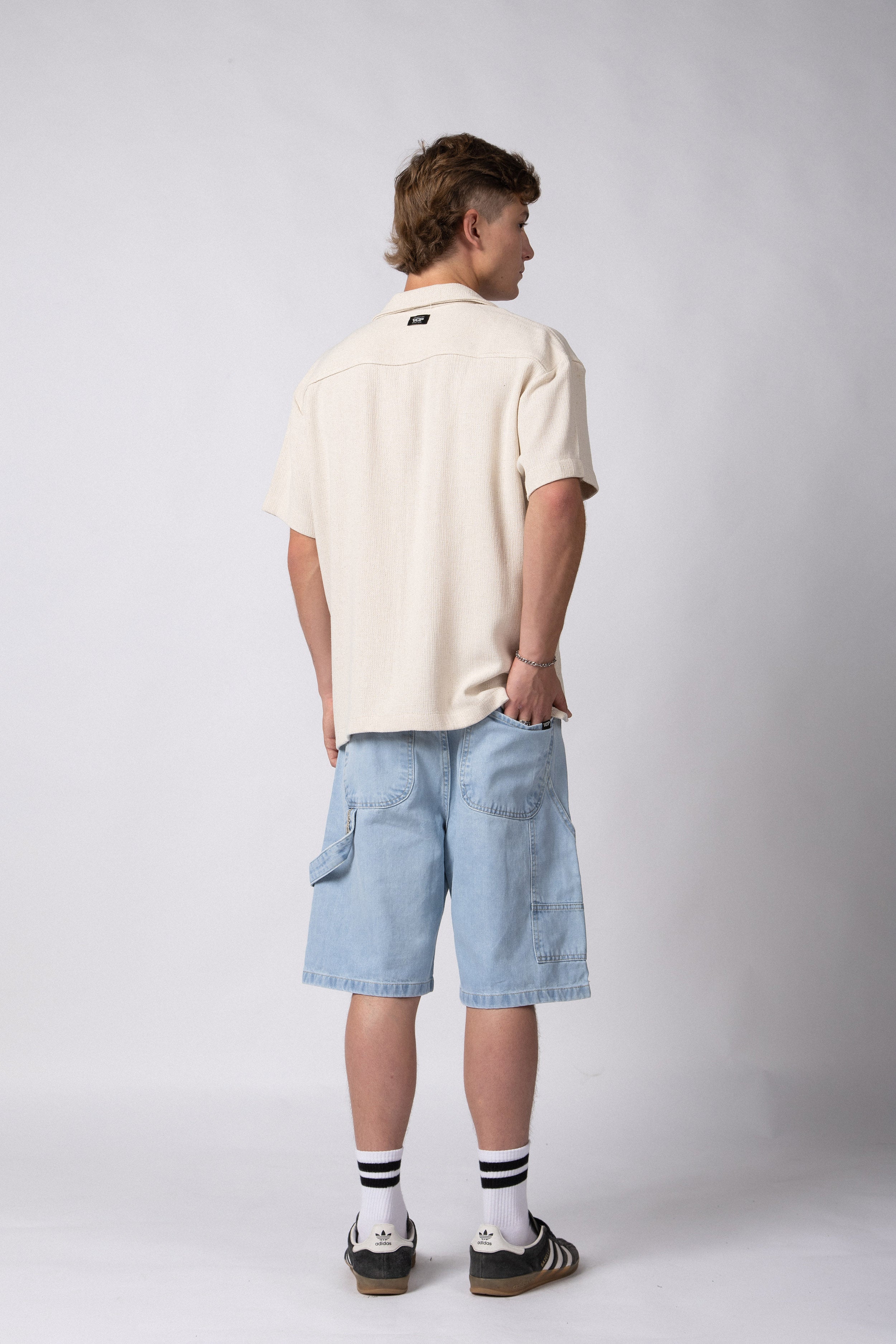 Camisa Manga Corta Lino Mont Crudo