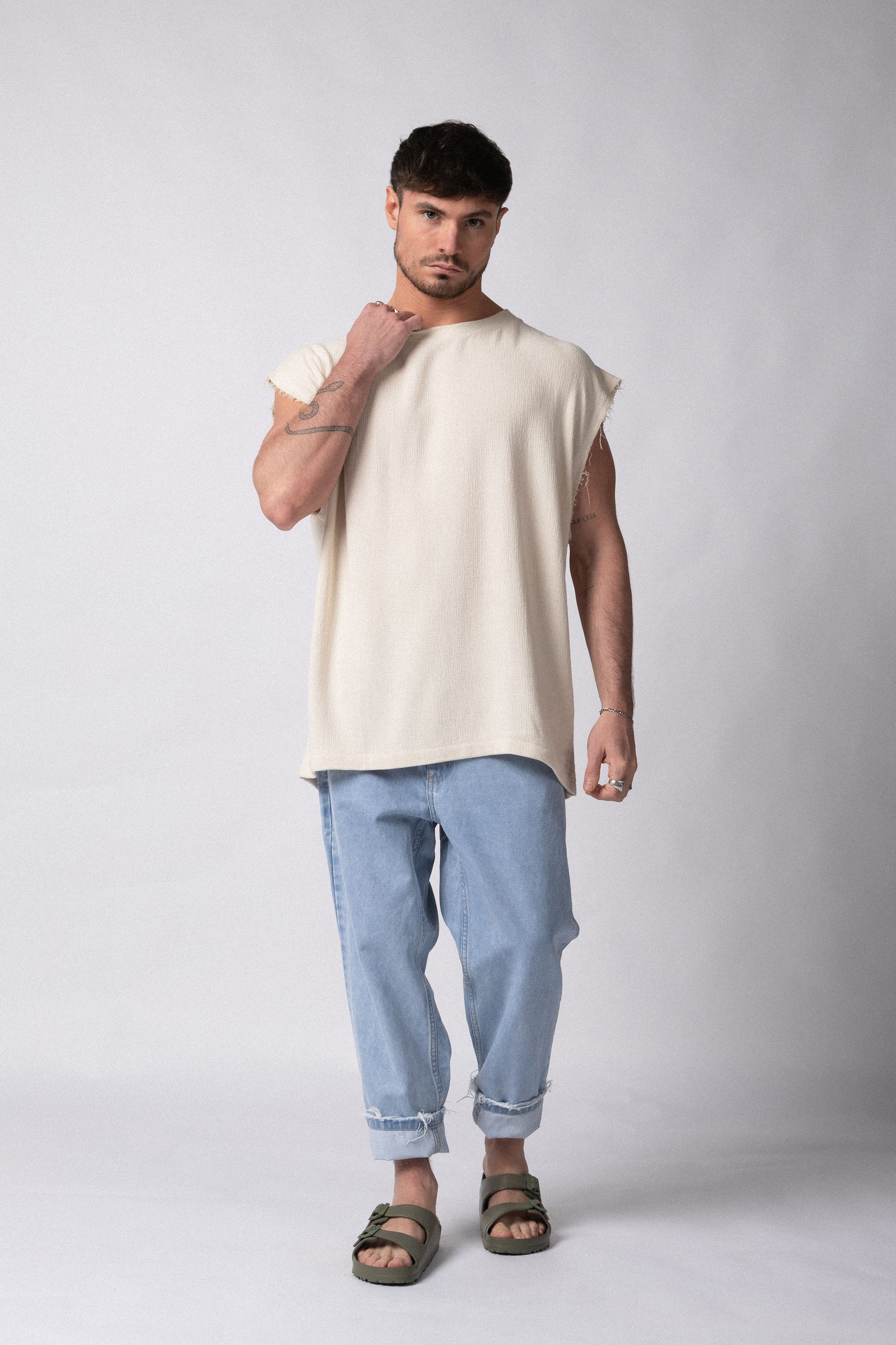 Musculosa Sudadera Tejida Dandy Crudo