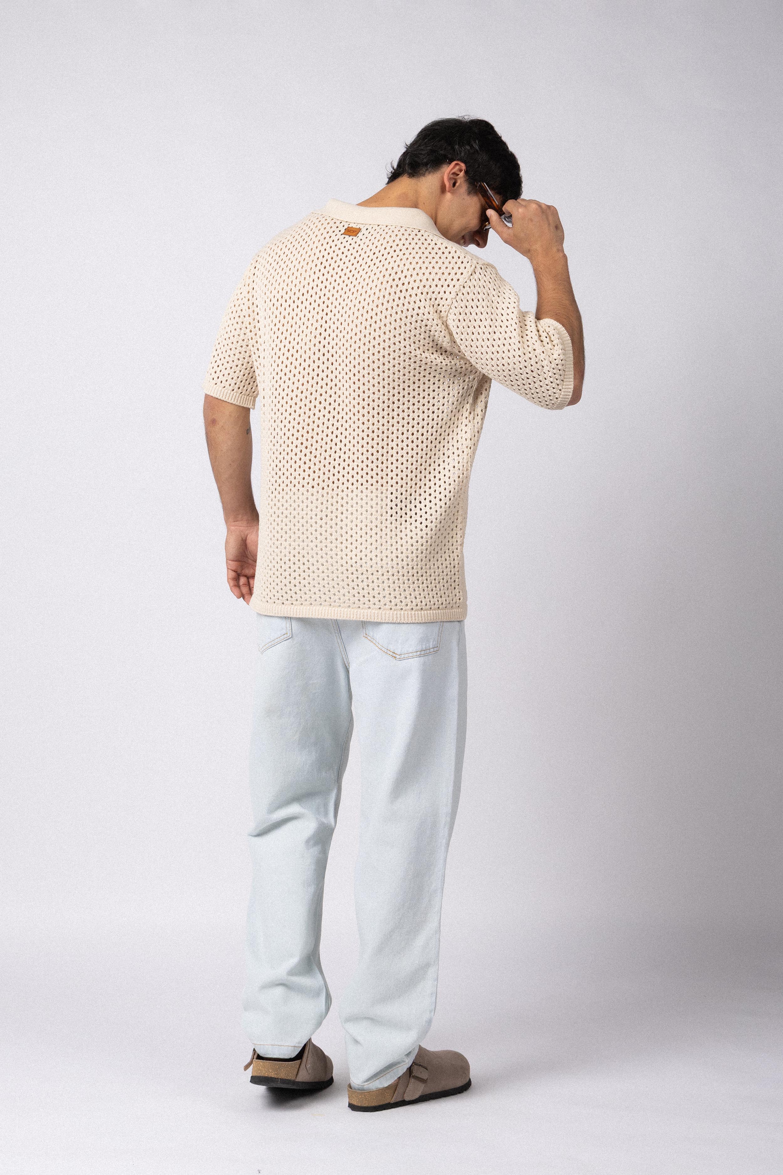 Camisa Manga Corta Tejida Lumen Crudo