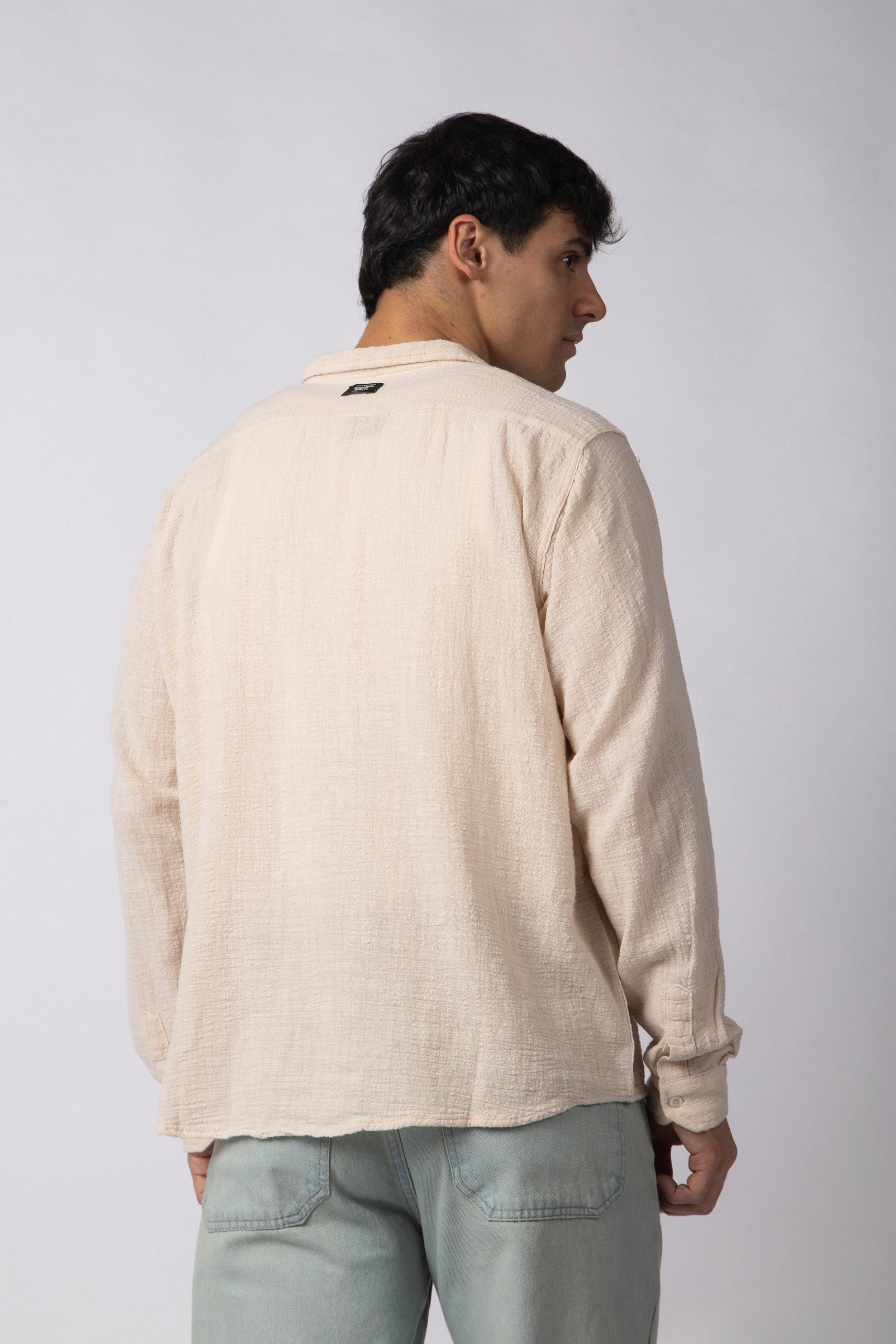 Camisa Manga Larga Lino Zen Crudo