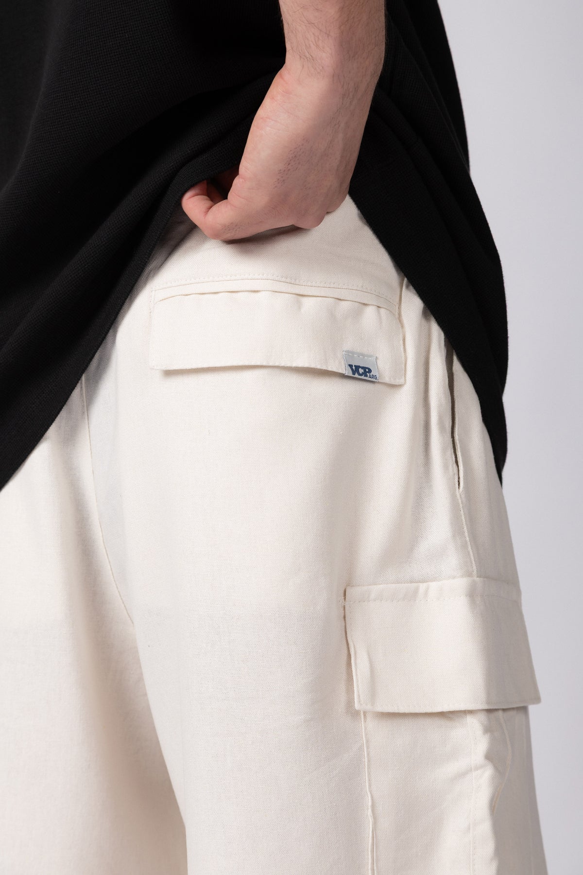 Bermuda Lino Cargo Zuma Crudo