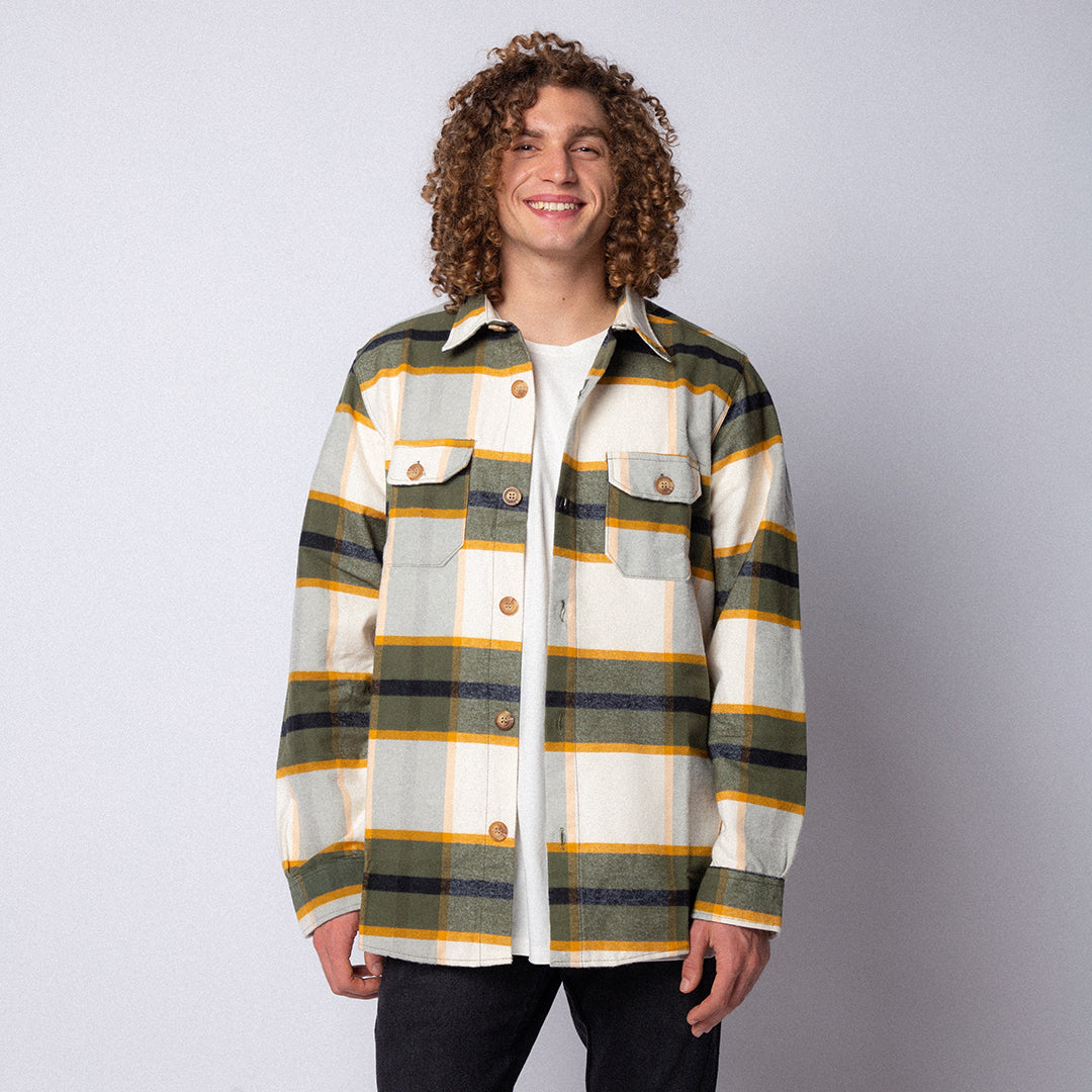 Camisaco Cipres Crudo Cuadrille