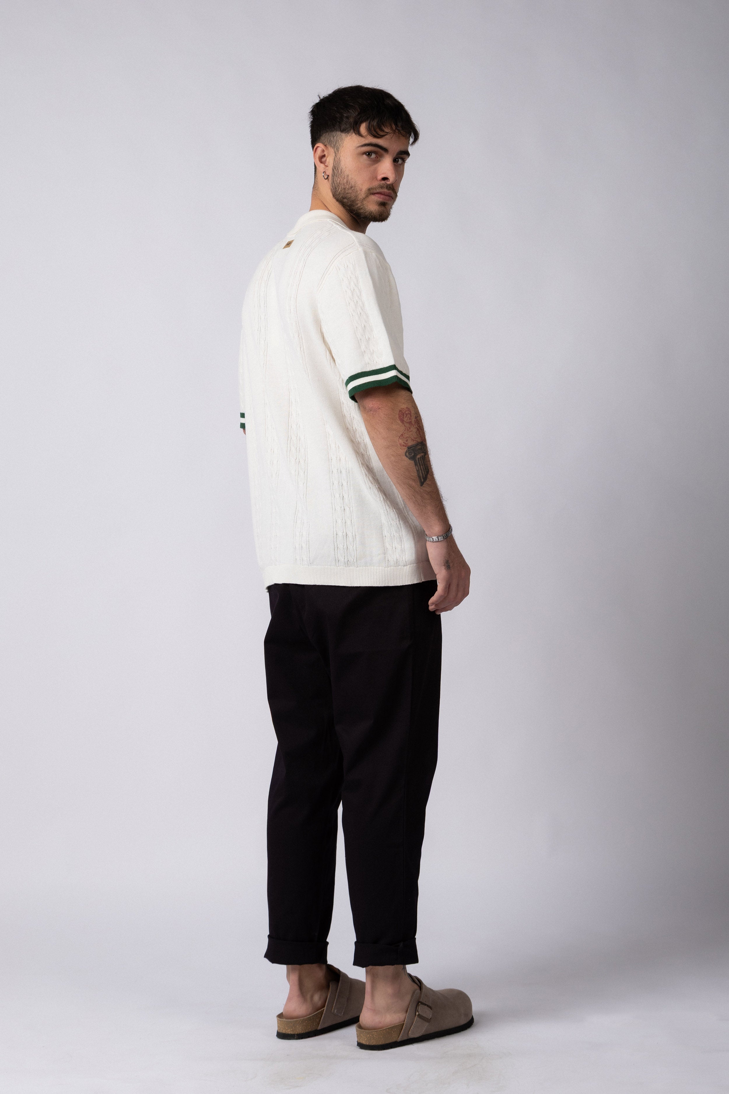Camisa Manga Corta Tejida Mist Crudo V