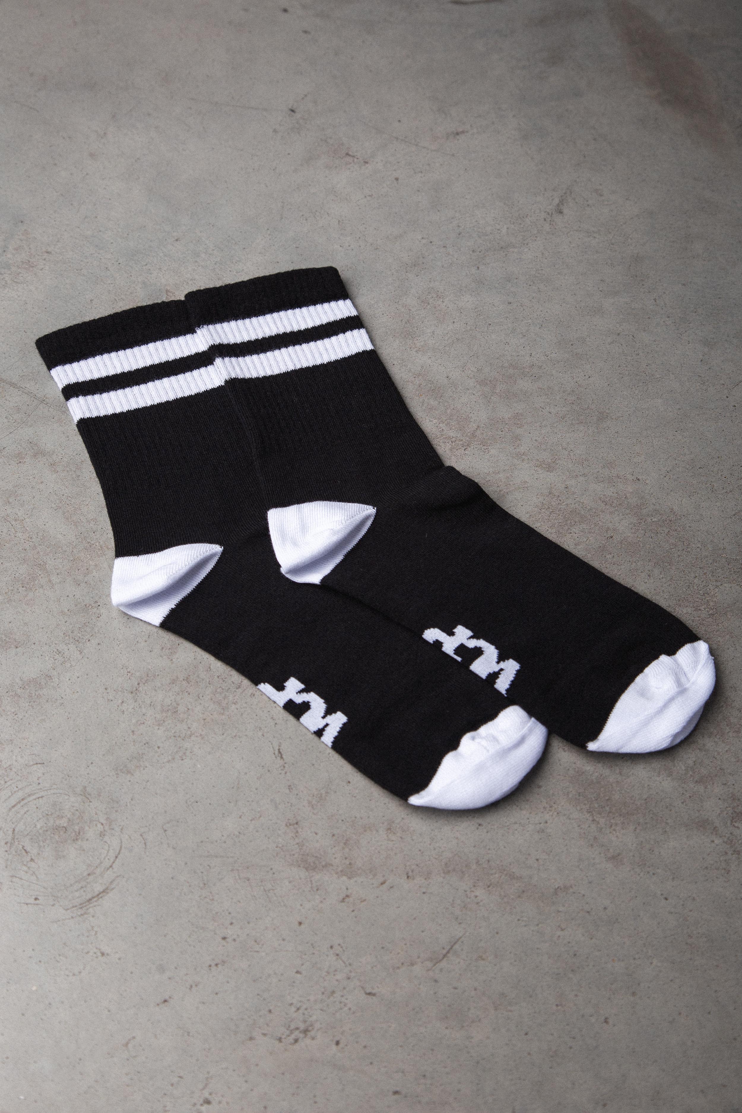 Medias Dep Negra R/ Blanca