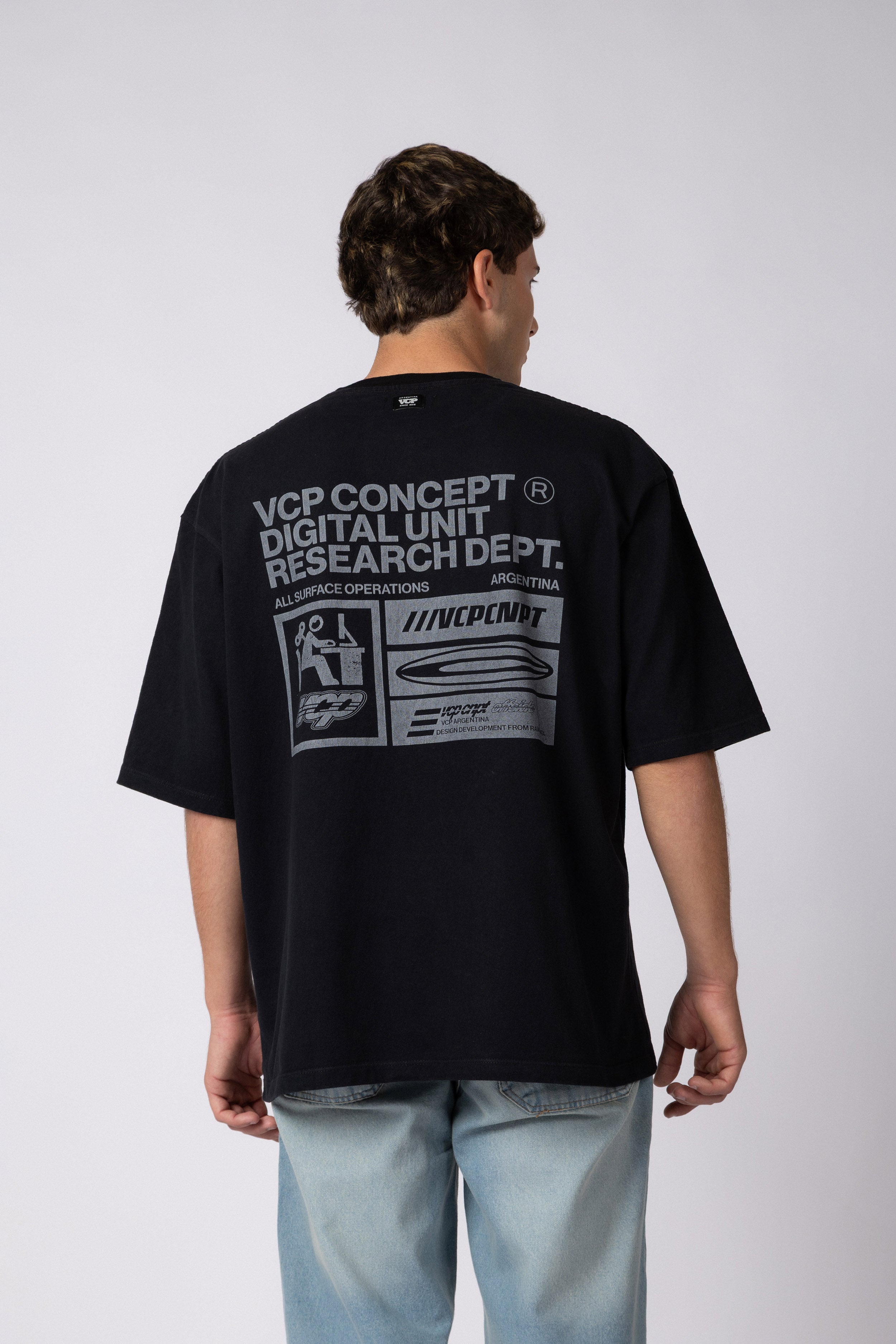 Remera Over Rhy Digital Negra