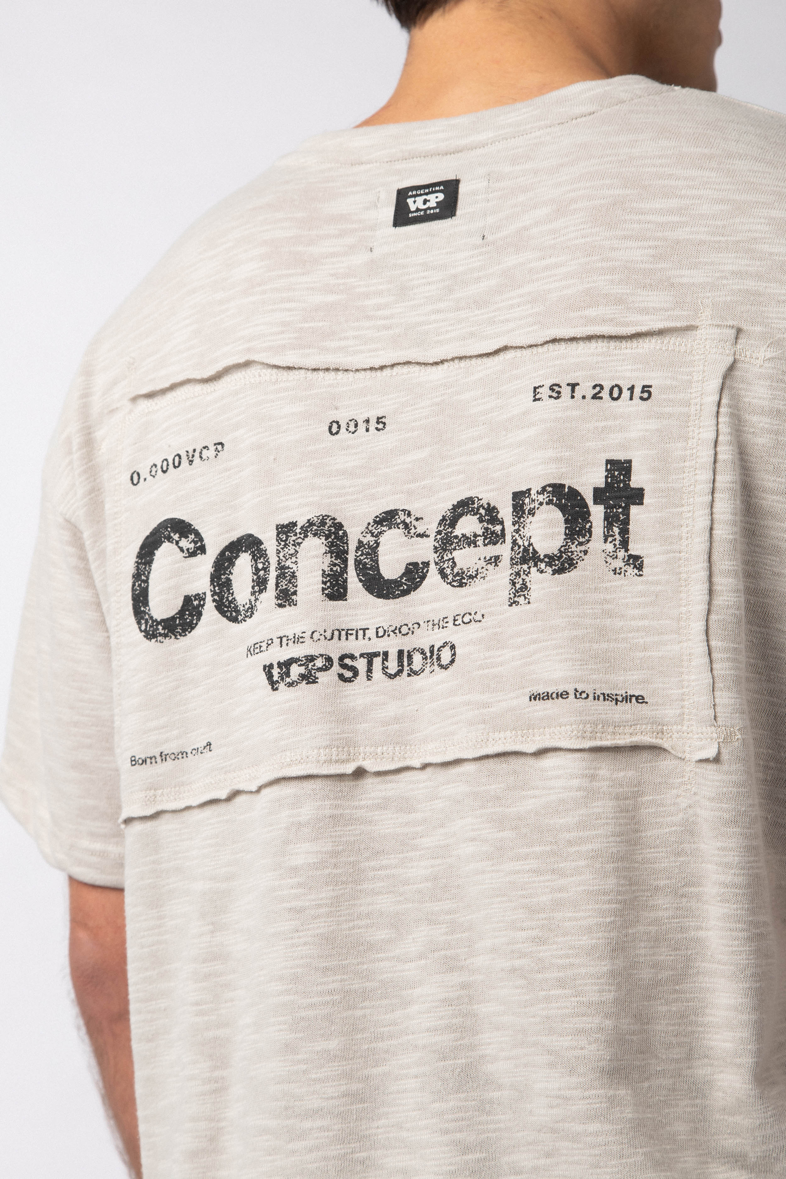 Remera Patch Drop Gris