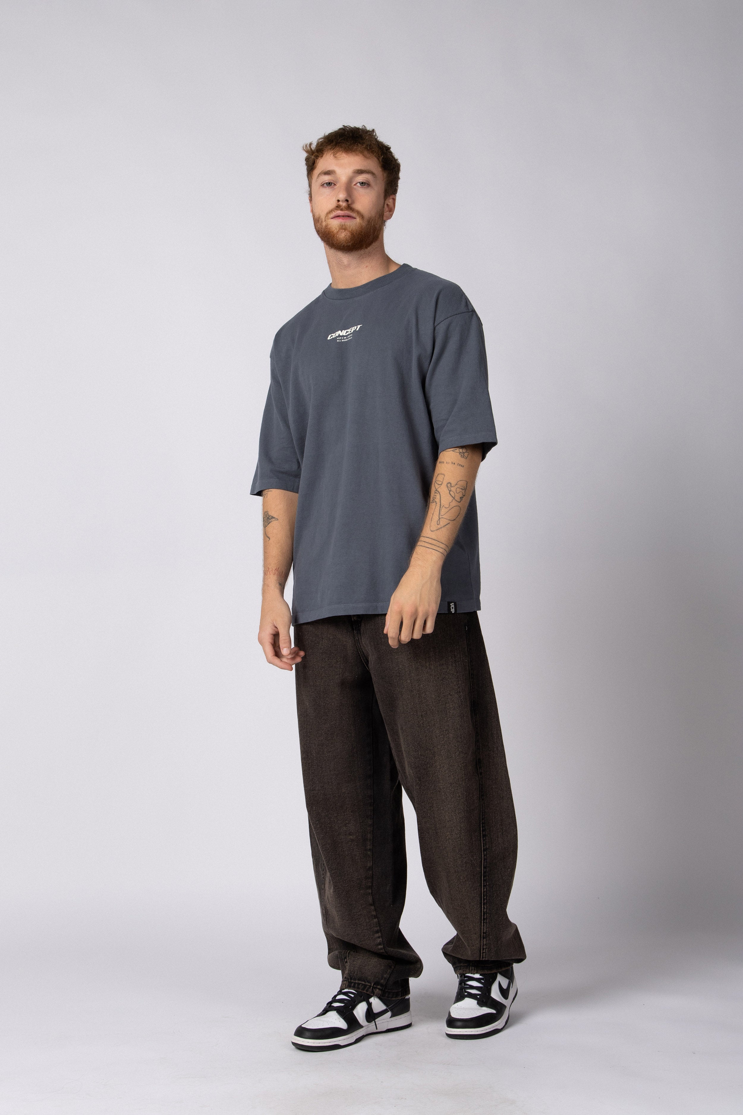 Remera Over Rhy Grid Navy
