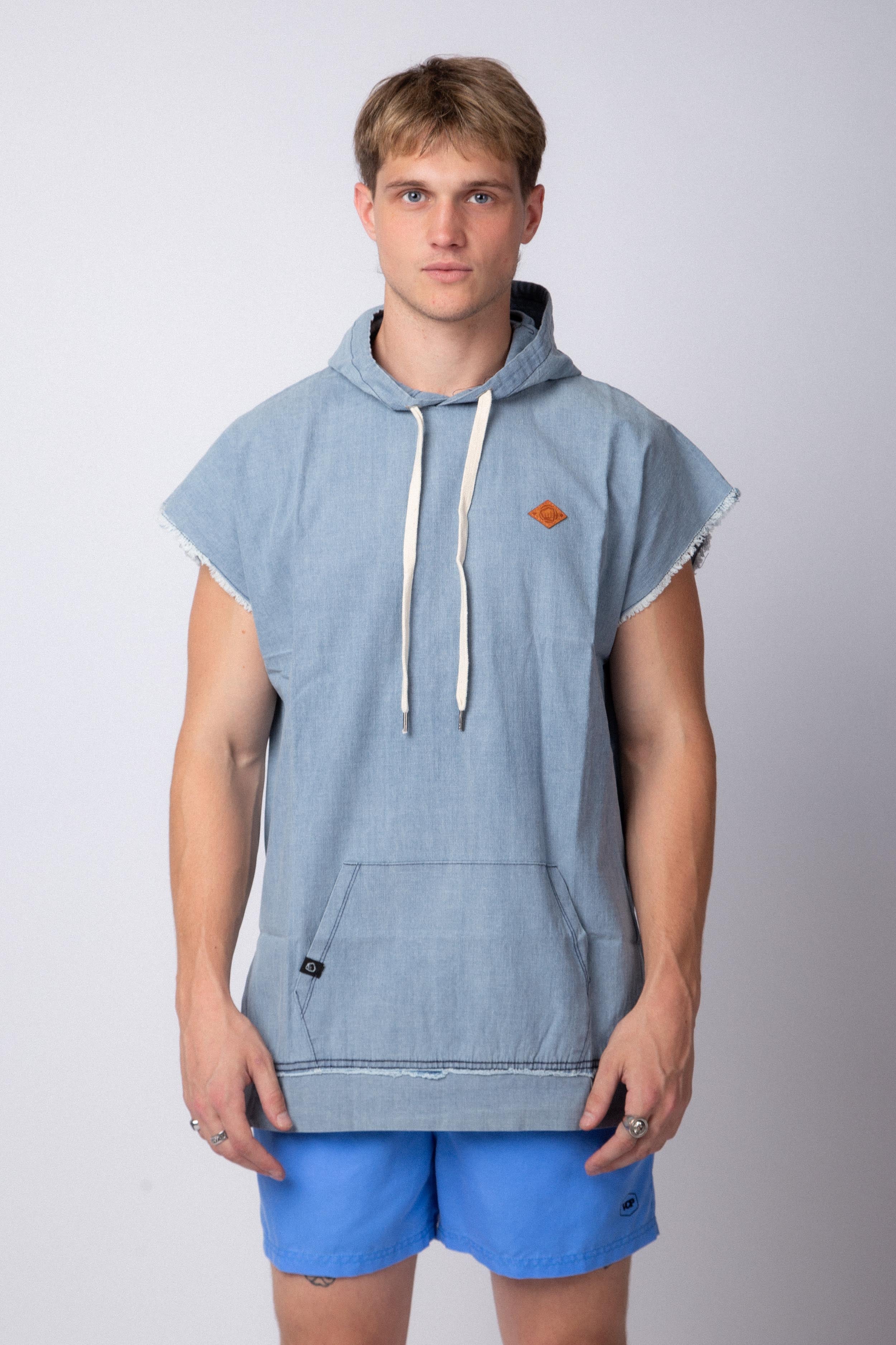 Hoodie Sudadera Denim Celeste