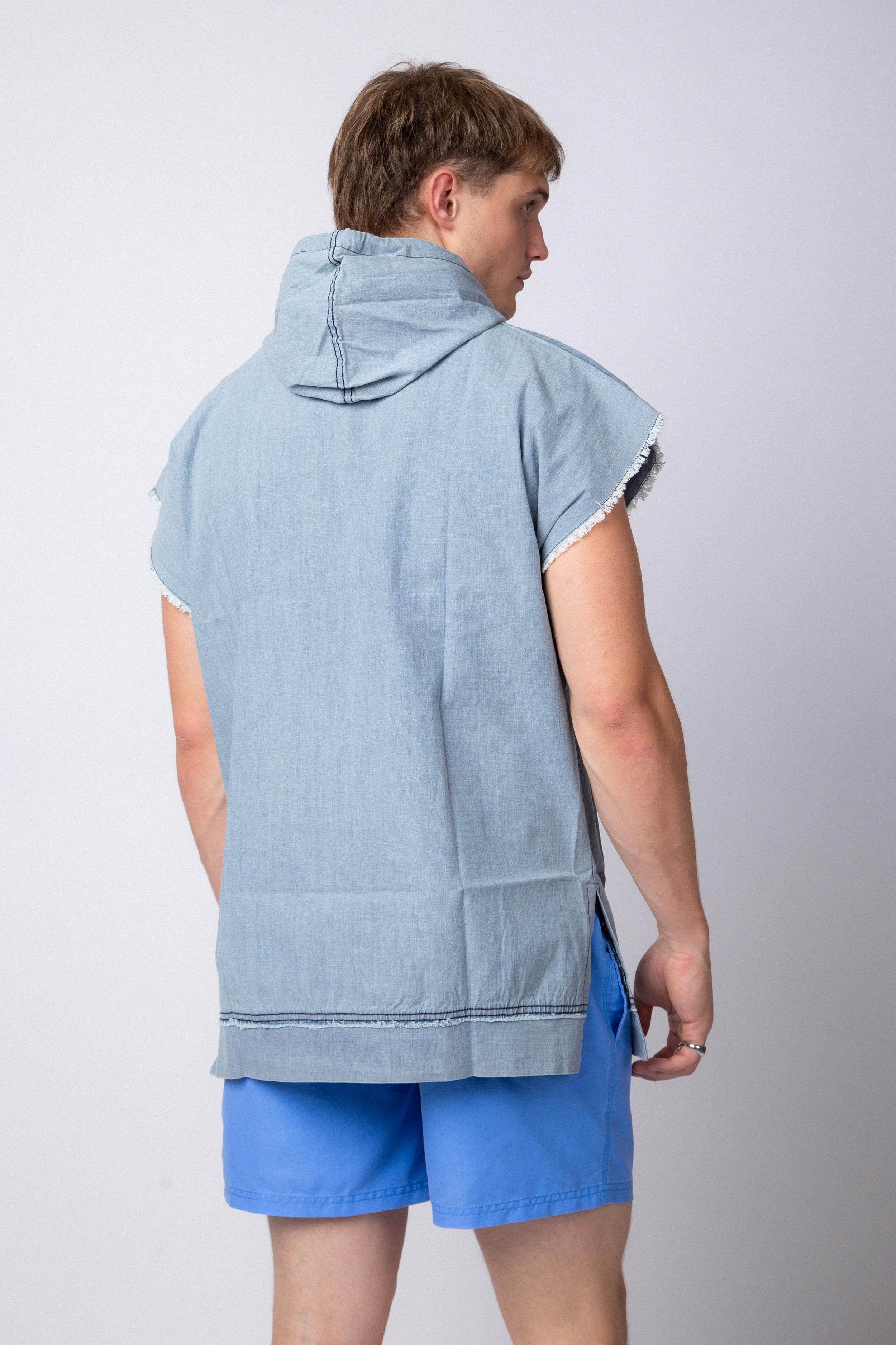 Hoodie Sudadera Denim Celeste
