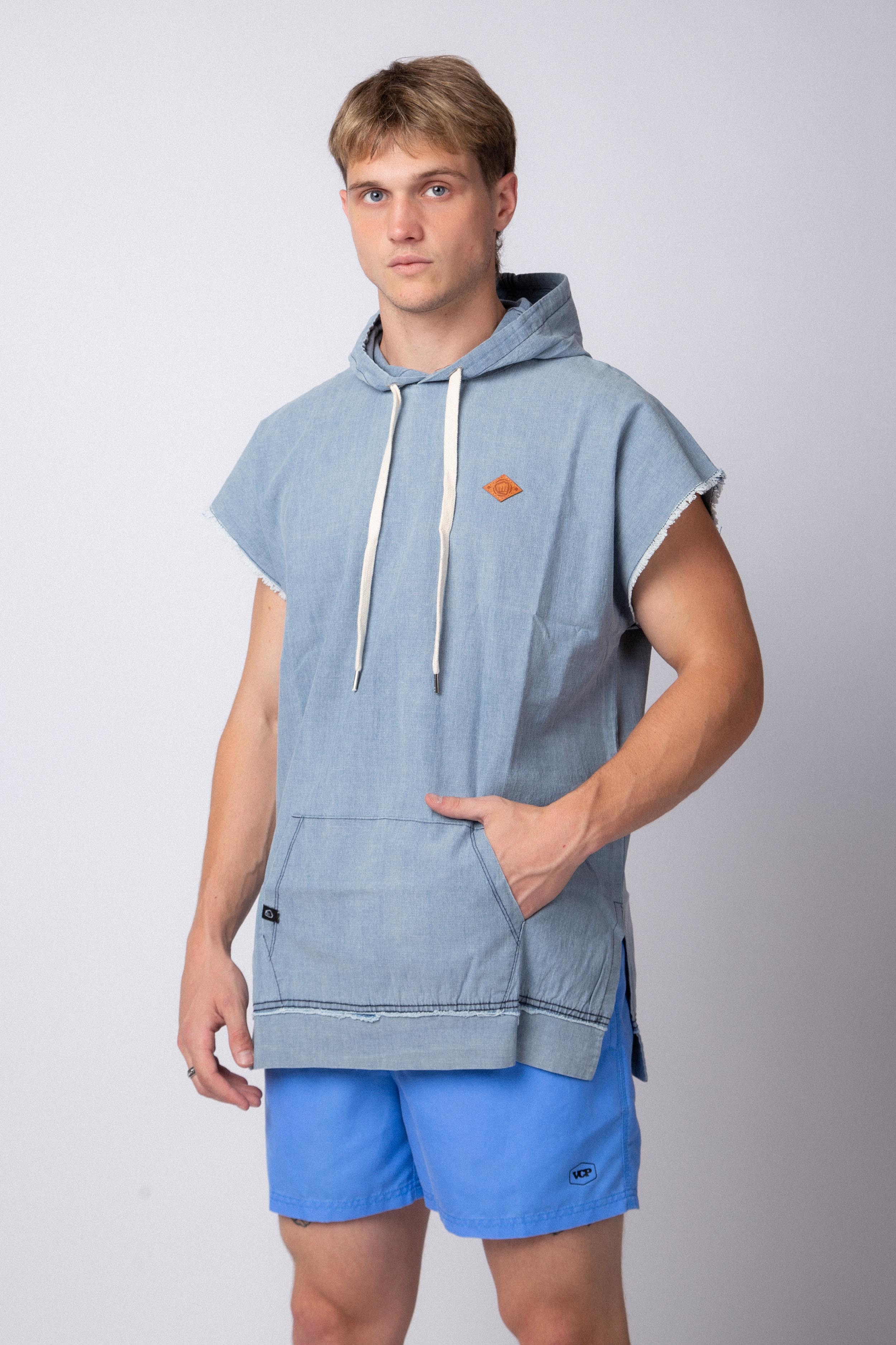 Hoodie Sudadera Denim Celeste