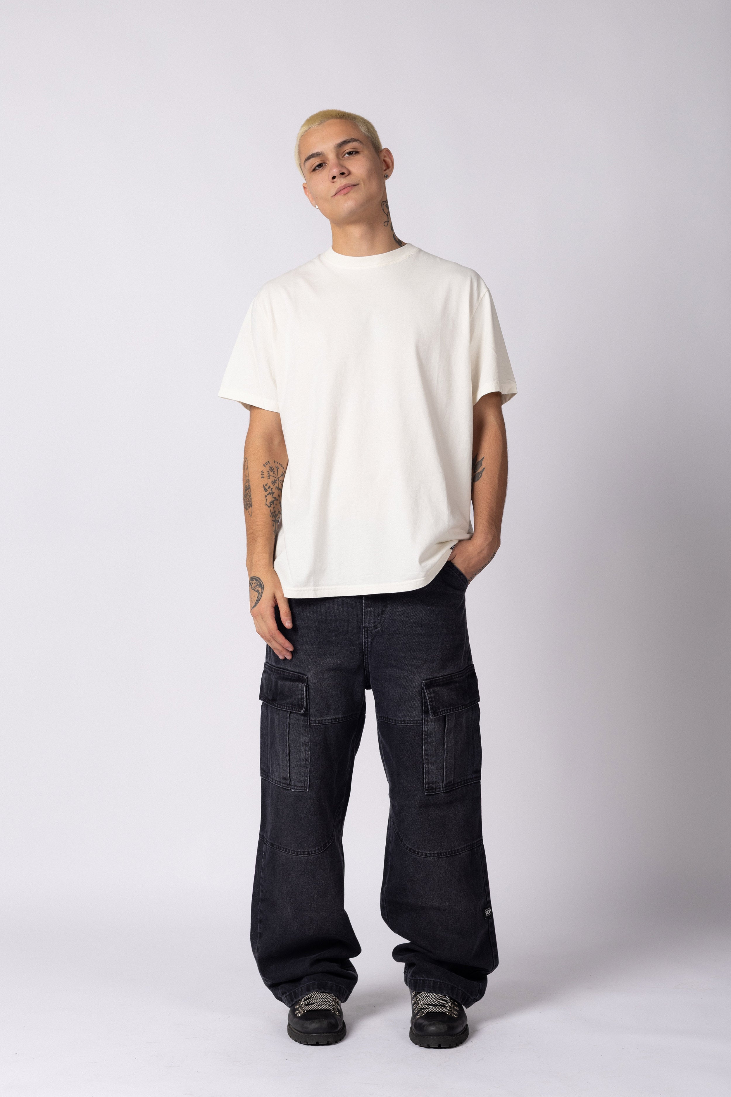 Jean Baggy Cargo Raw Stone