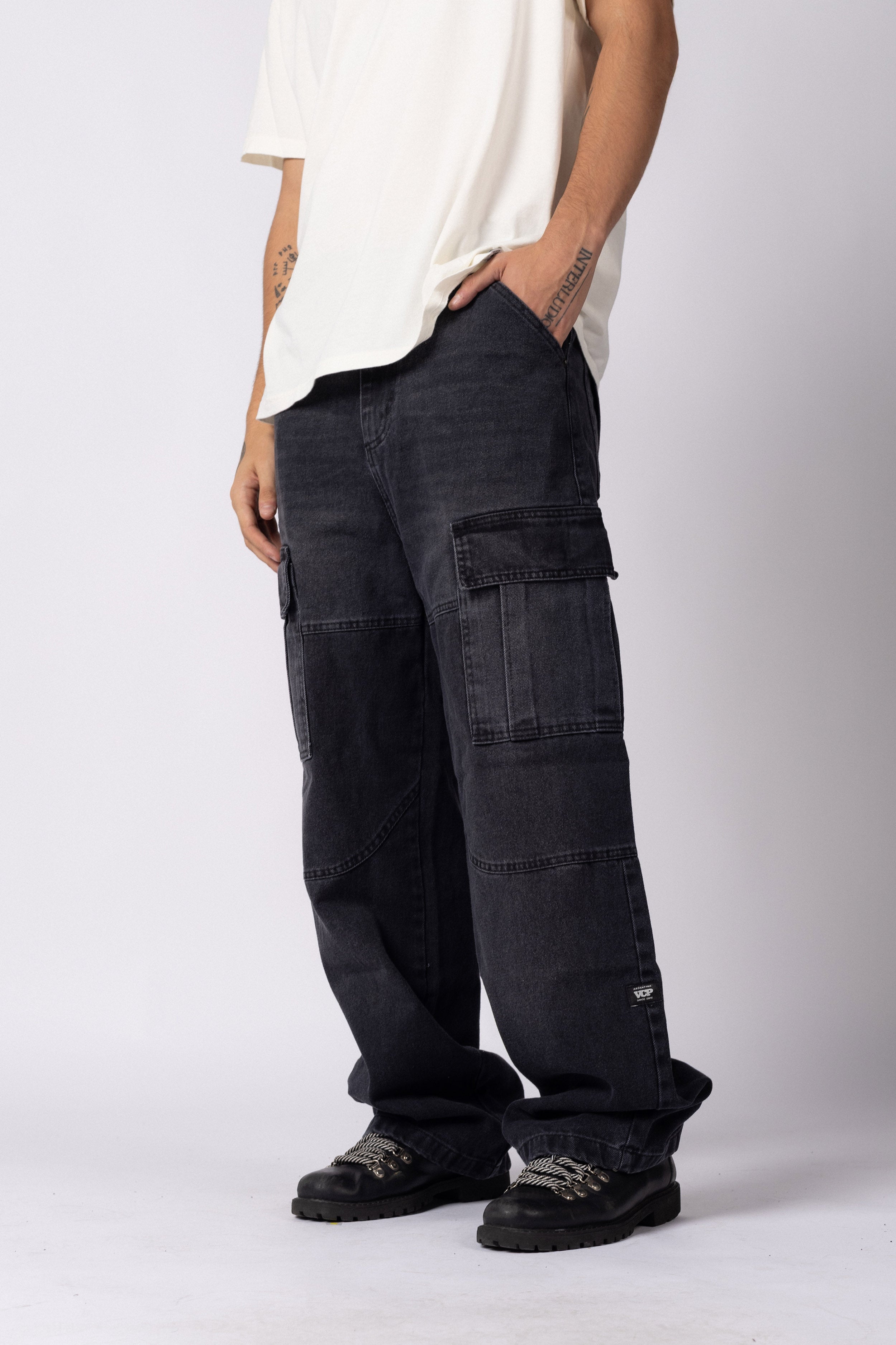 Jean Baggy Cargo Raw Stone