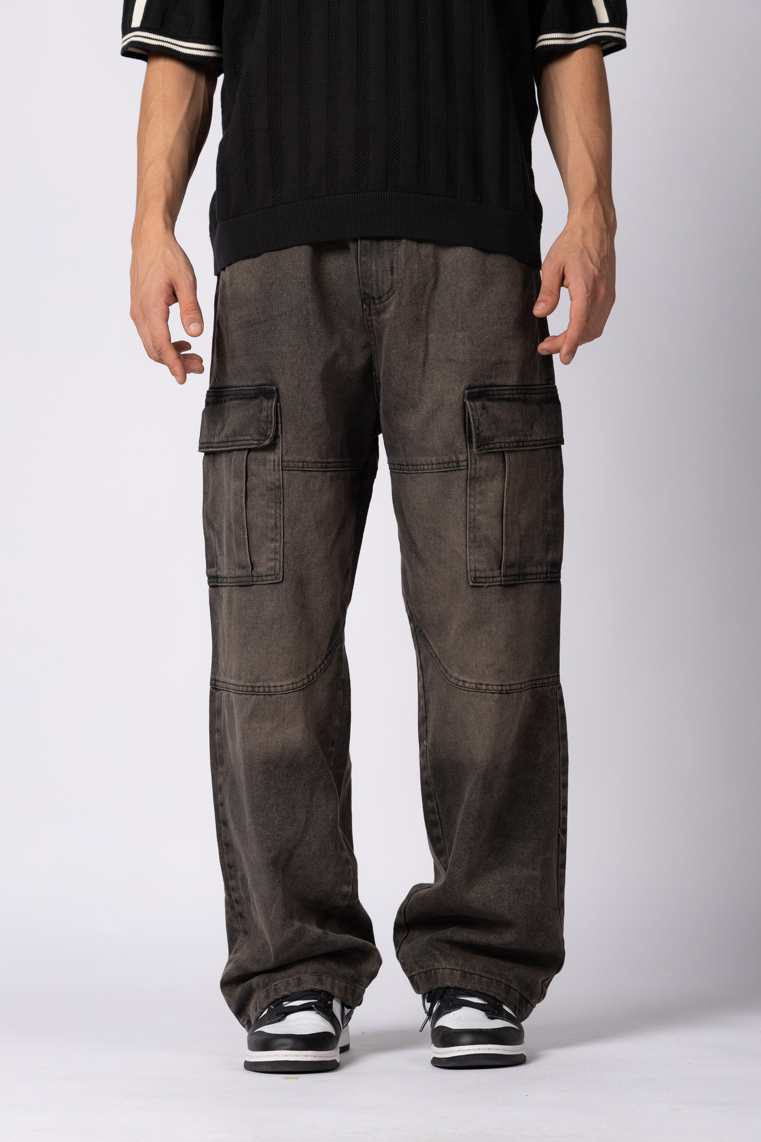Jean Baggy Cargo Raw Oxid Black