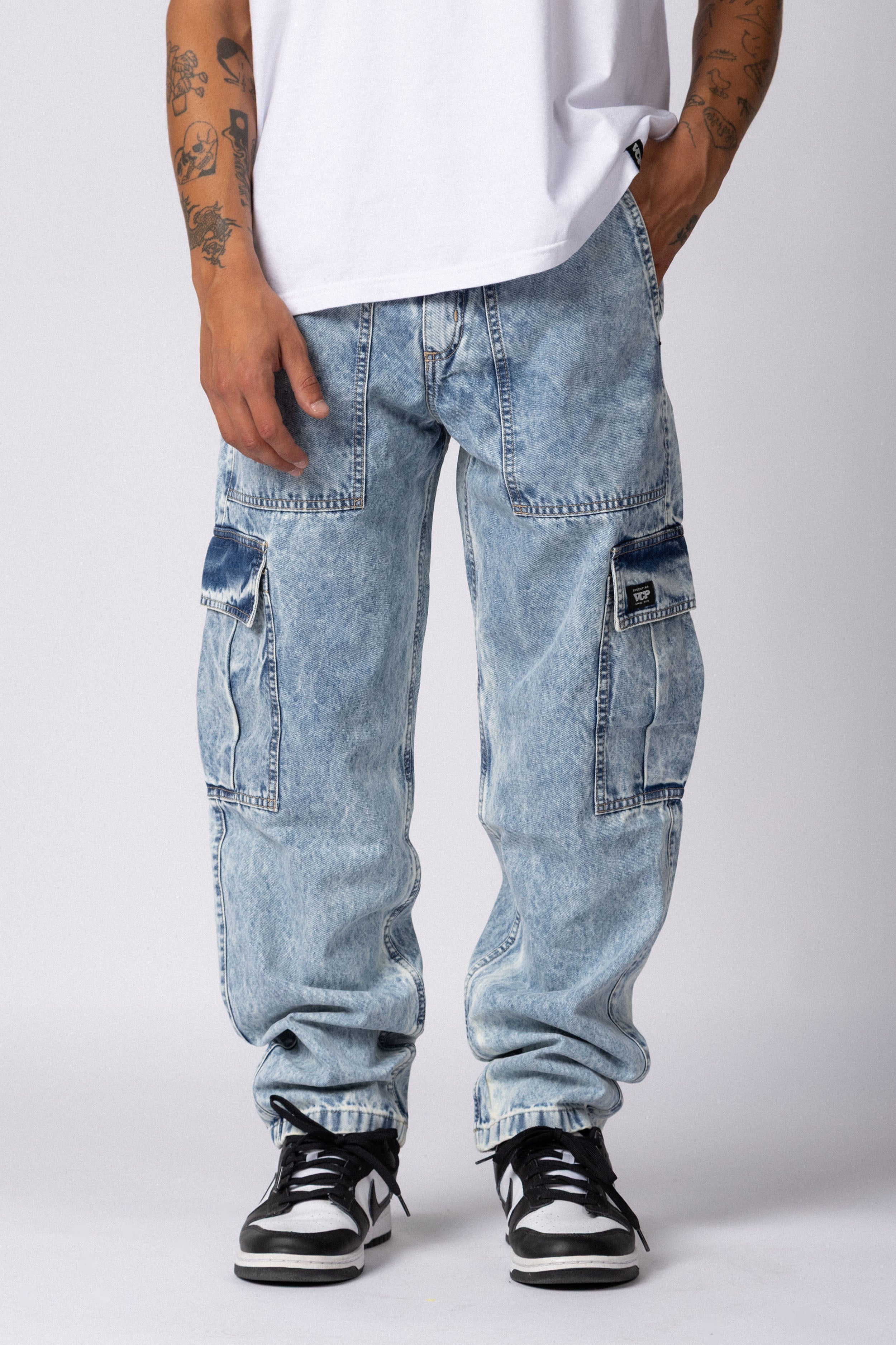 Jean Cargo Volt Snow Celeste